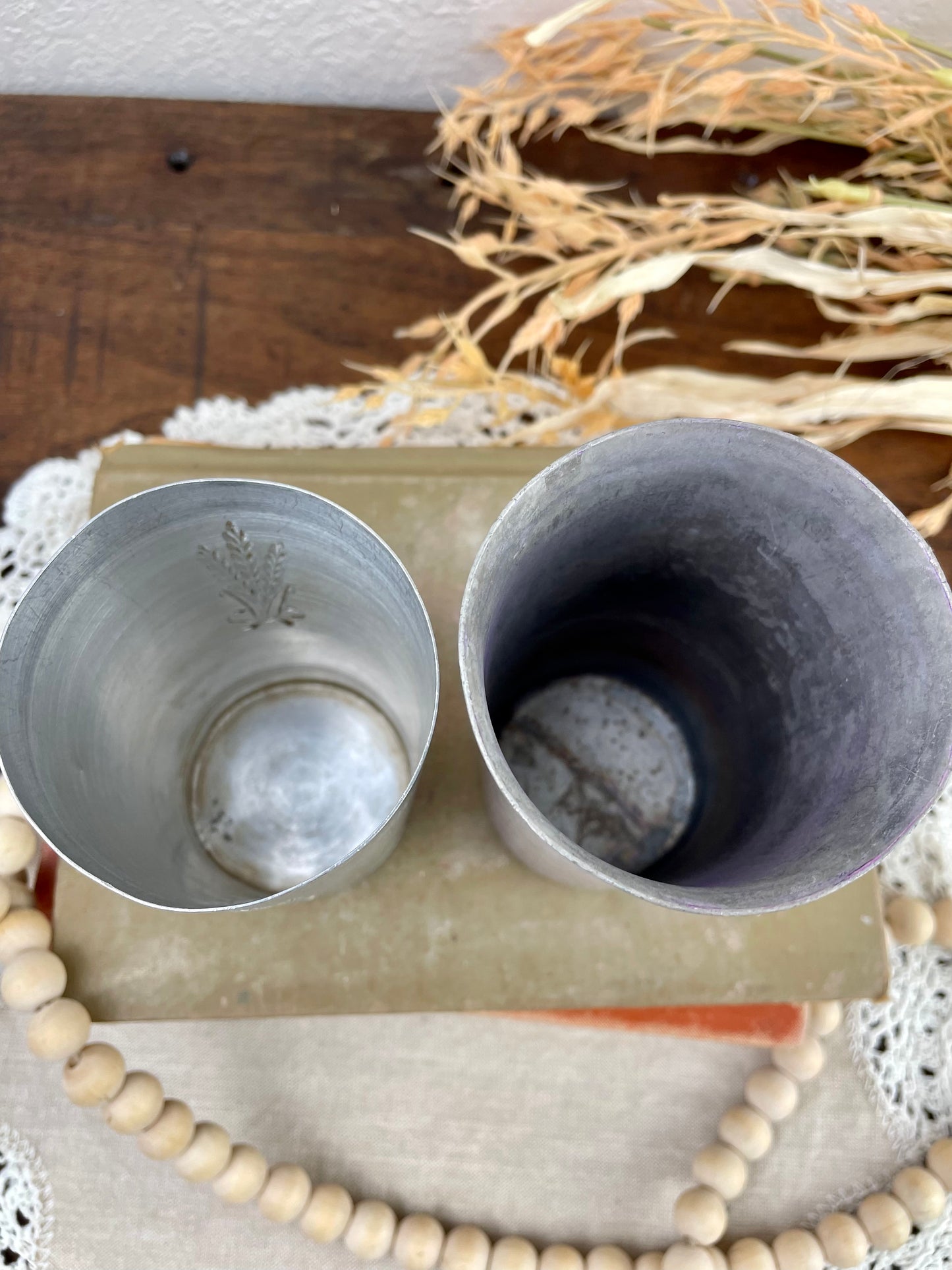 Vintage Aluminum Cup Set of 2