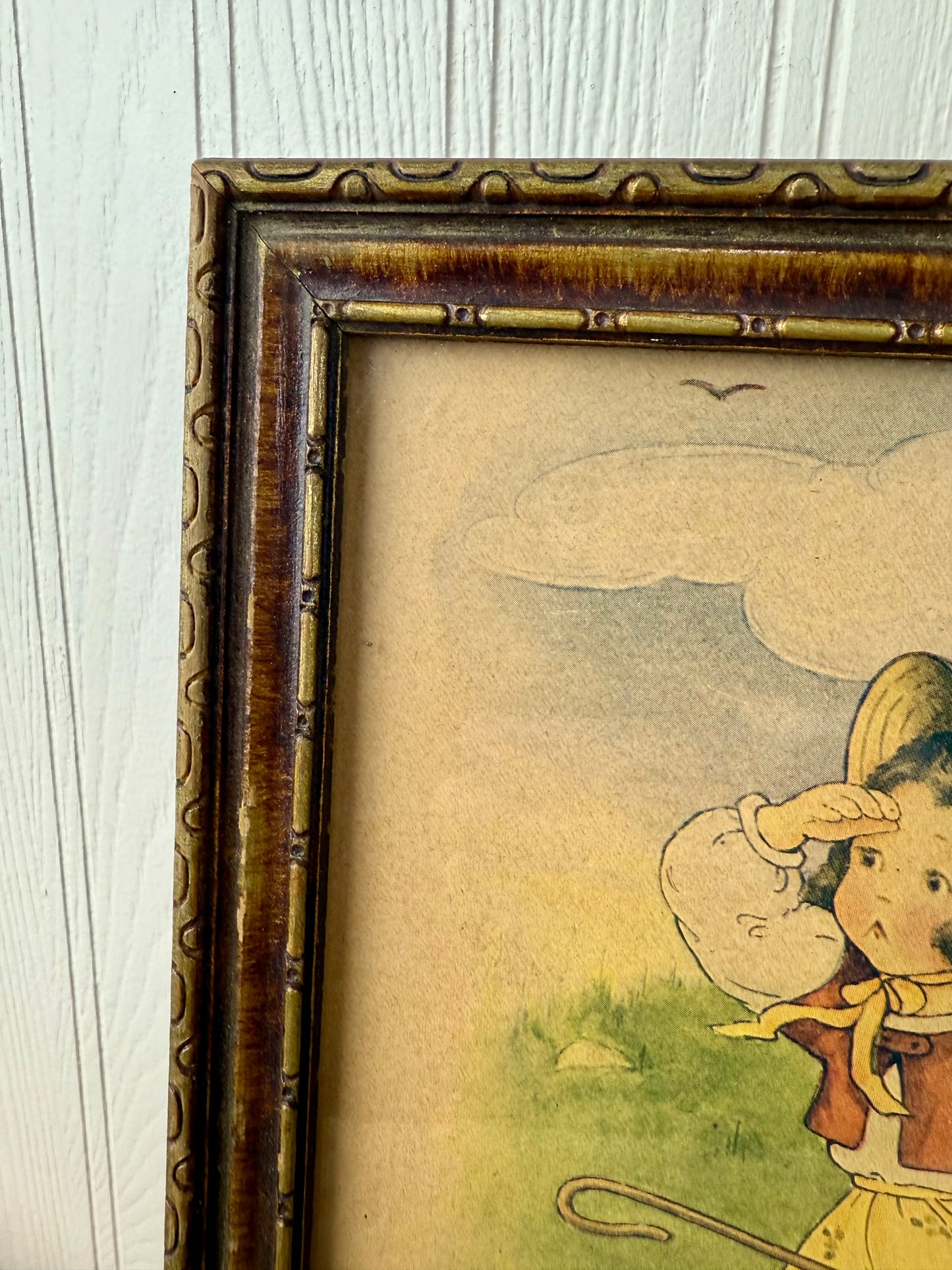 Vintage Framed Bo-Peep Print