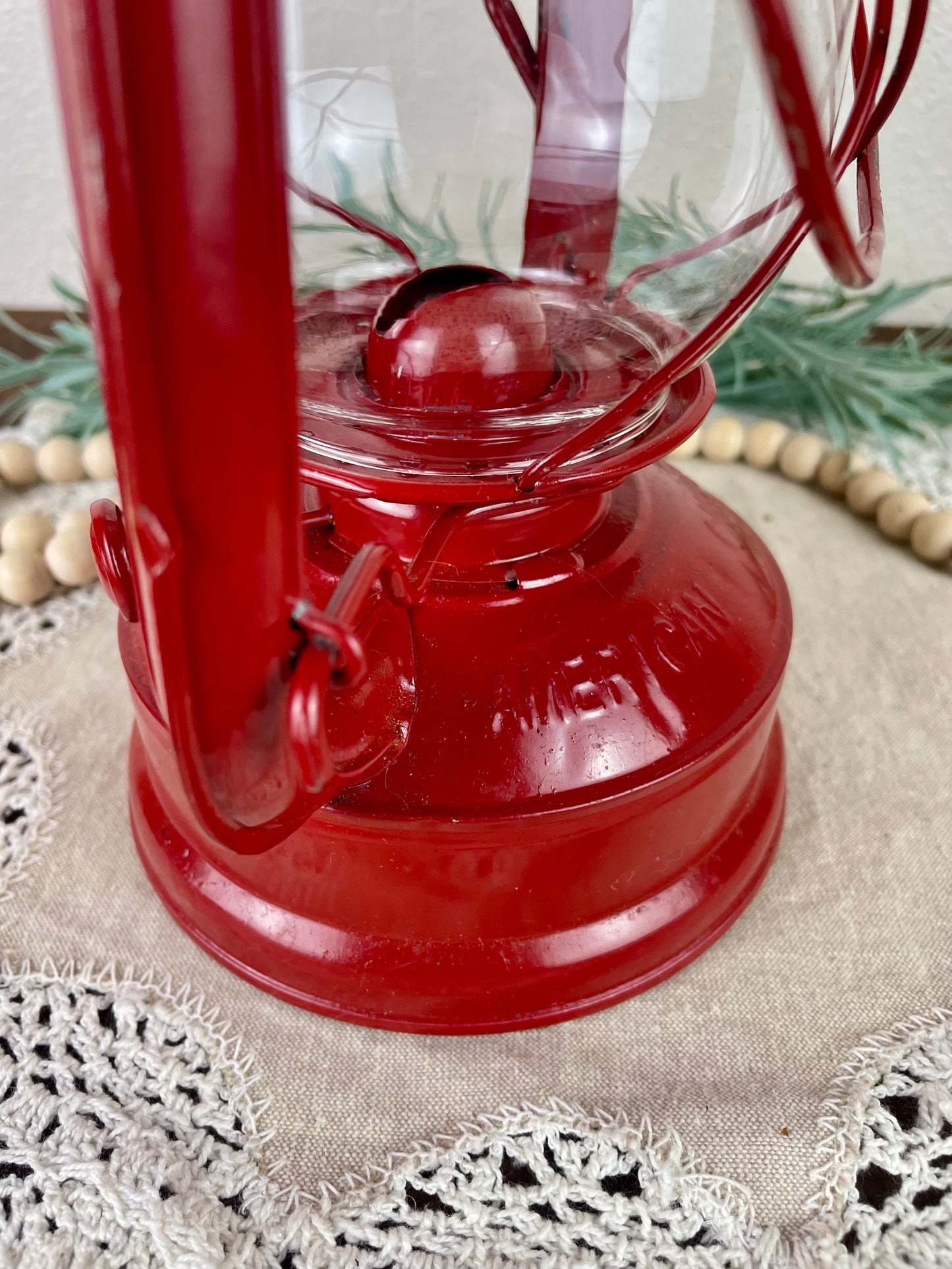 Vintage American Camper Red Kerosene Lantern