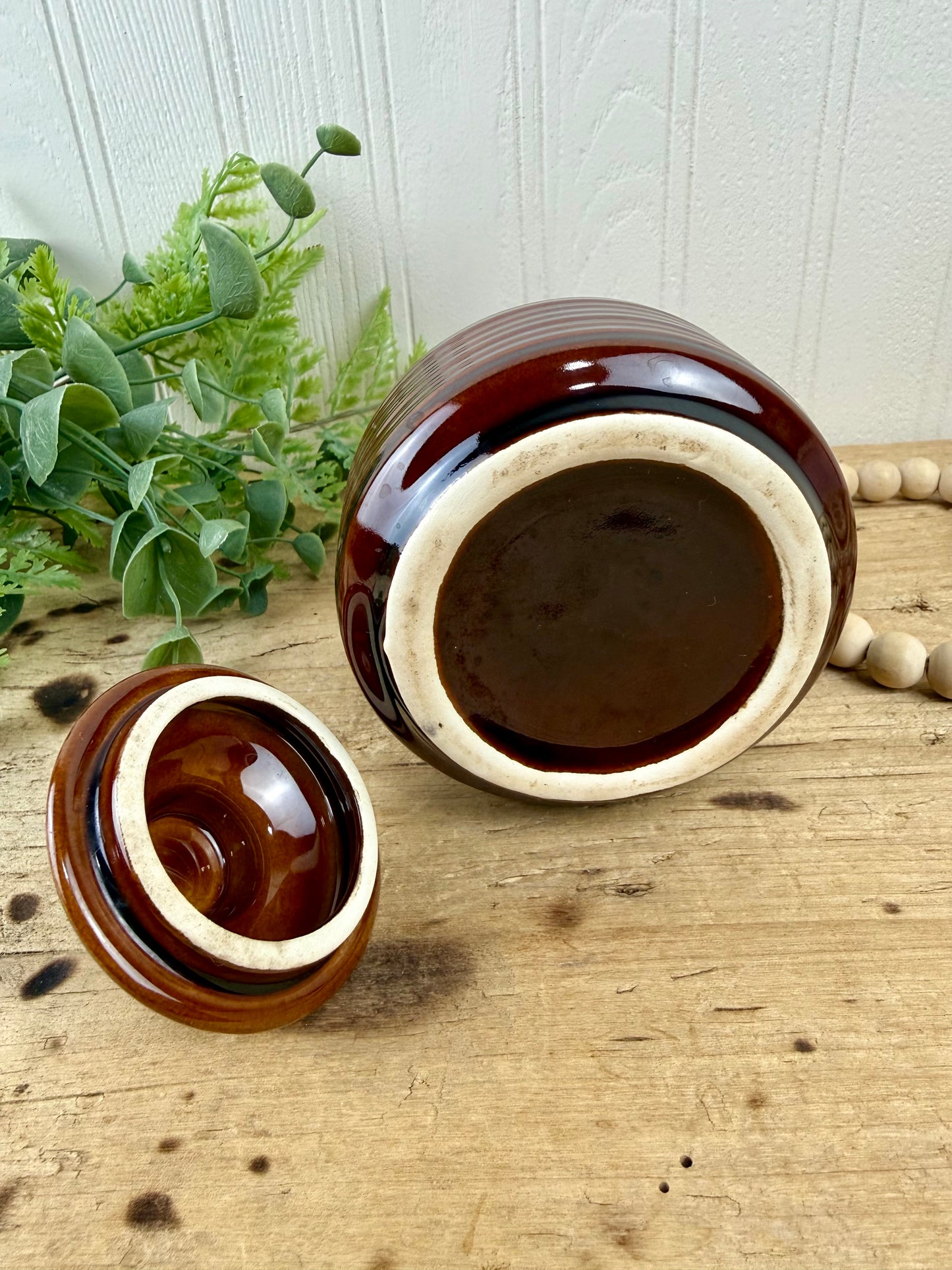 Vintage Mid-Century Stoneware Sugar Dish