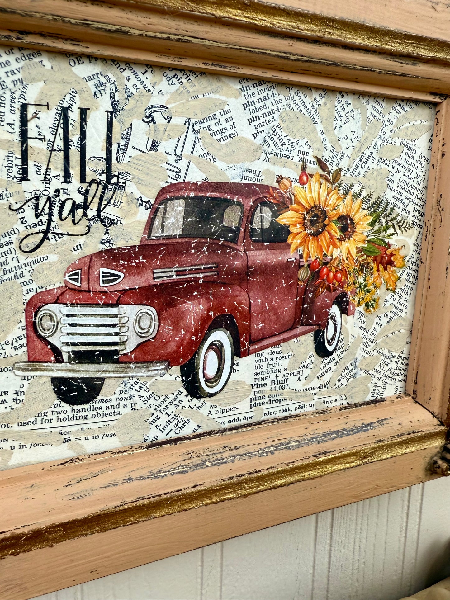 Handmade Fall Truck Framed Wall Art