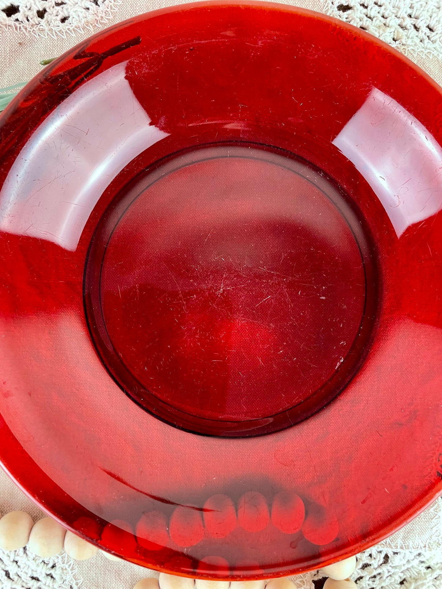 Vintage Anchor Hocking Ruby Red Soup Bowl