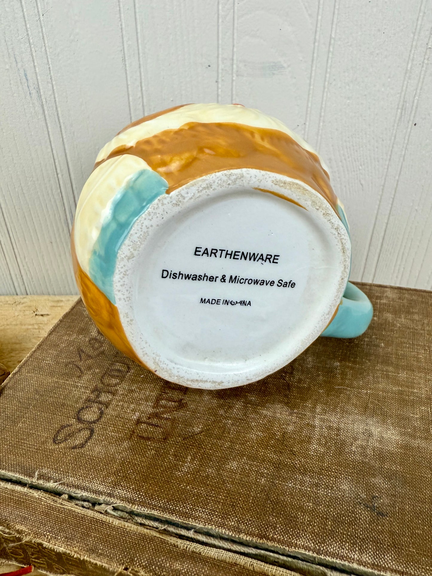 Retro Hand Painted Ceramic Owl Mug