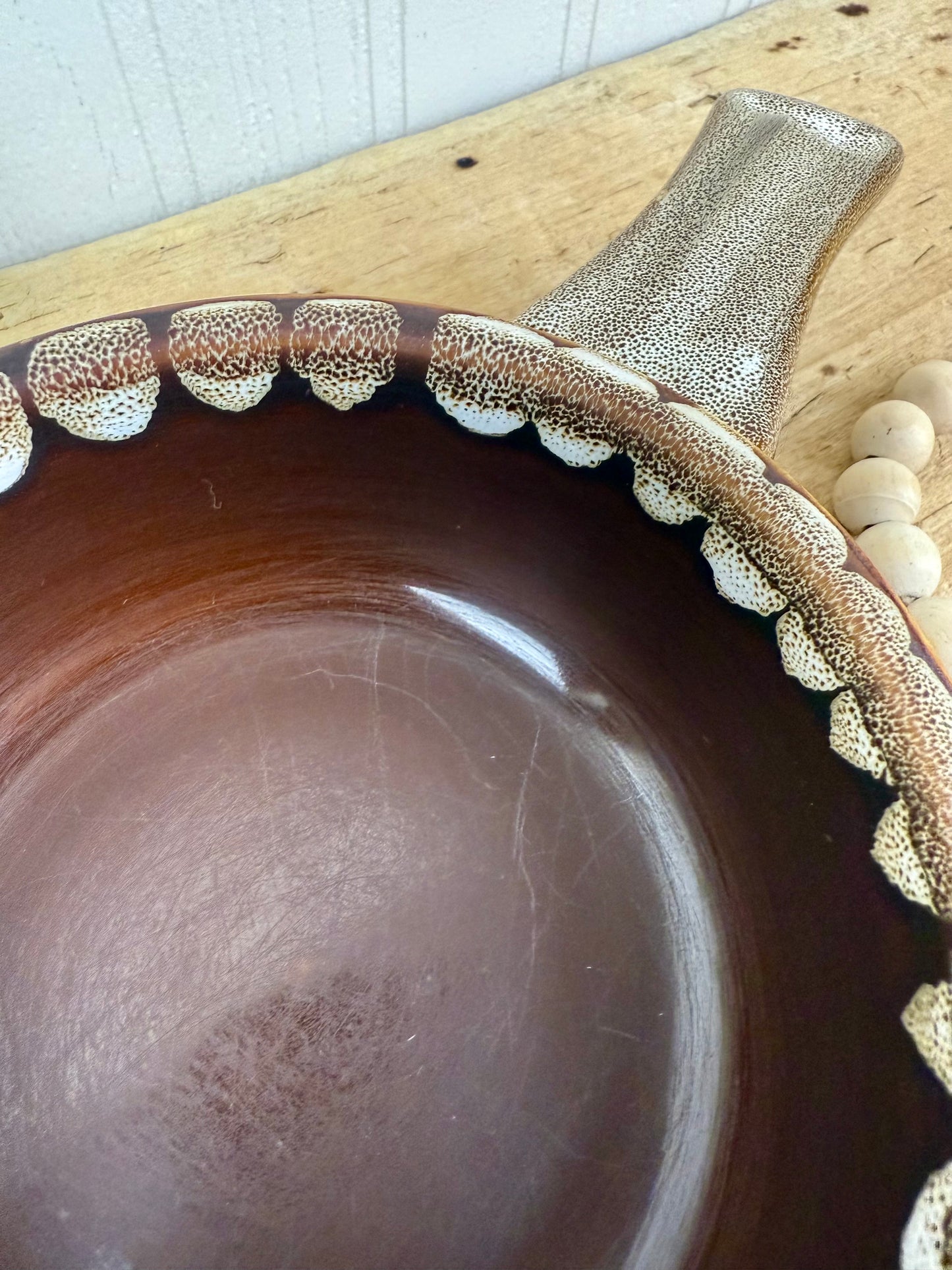 Vintage Stoneware Soup Bowl with Handle