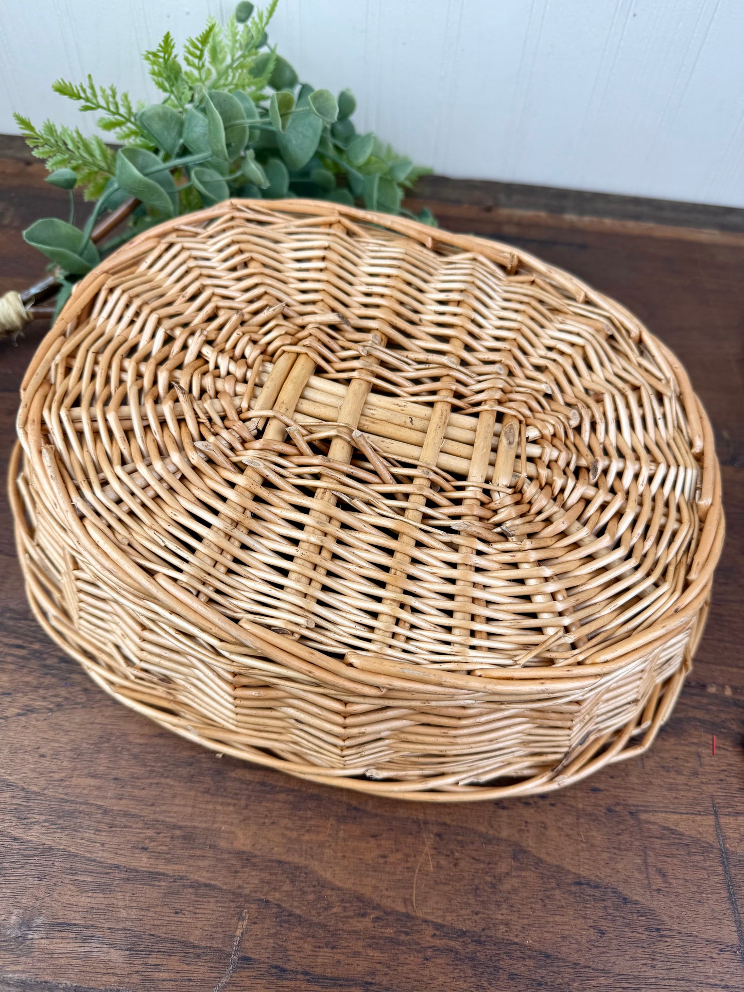 Vintage Wicker Oval Basket
