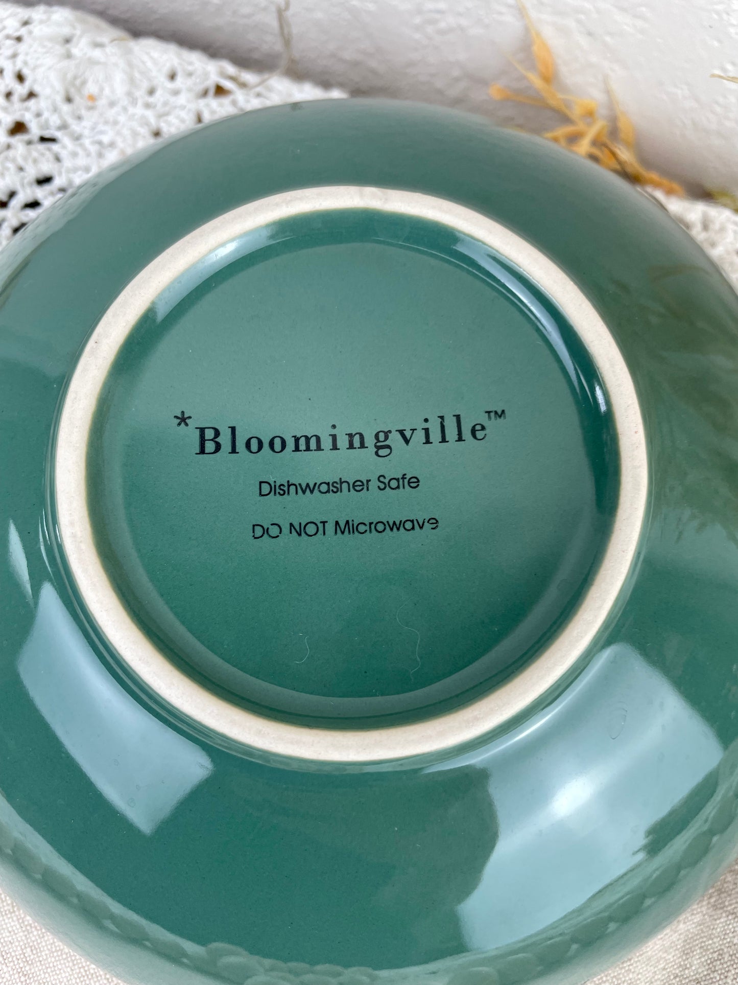 Teal Boho Ceramic Bowl