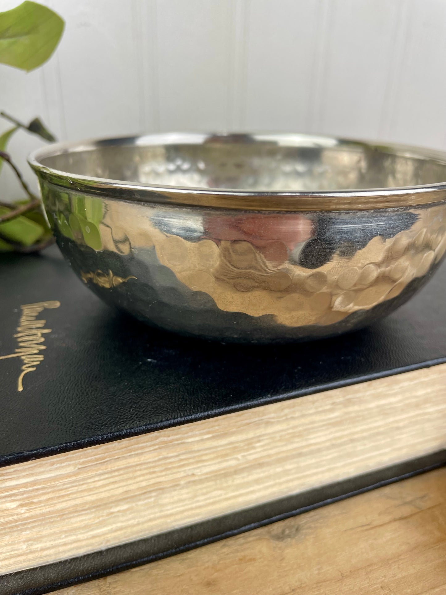 Vintage Hammered Metal Trinket Bowl