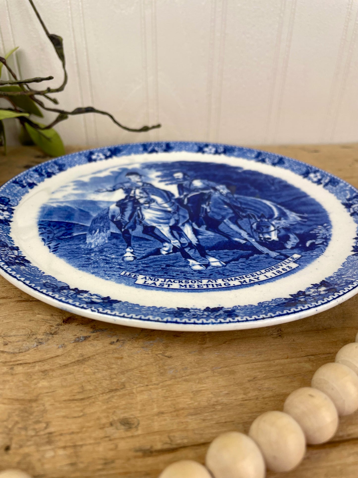 Vintage Blue & White Staffordshire England Collectors Plate