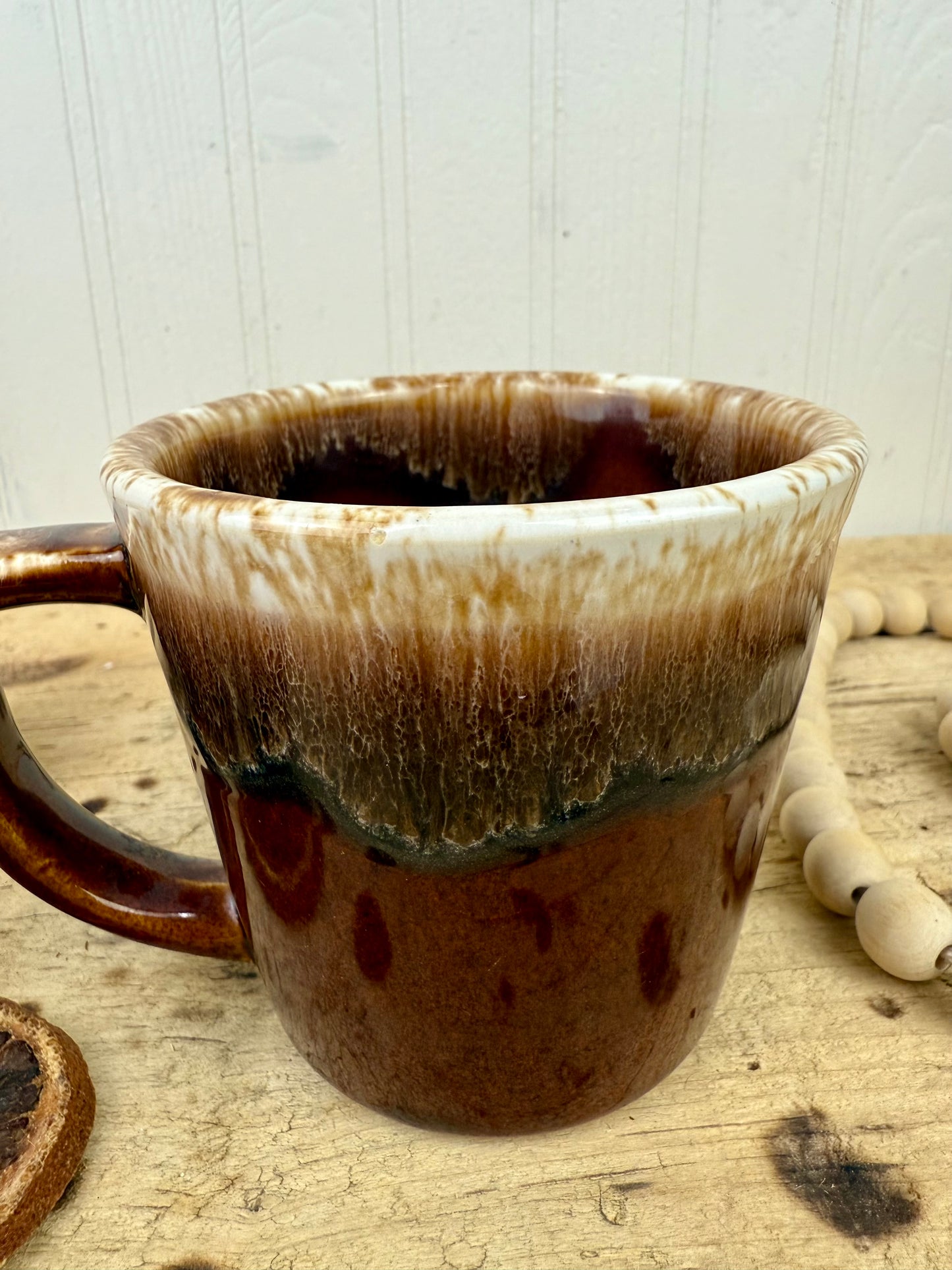 Vintage Kathy Kale Brown Drip Glaze Coffee Mug