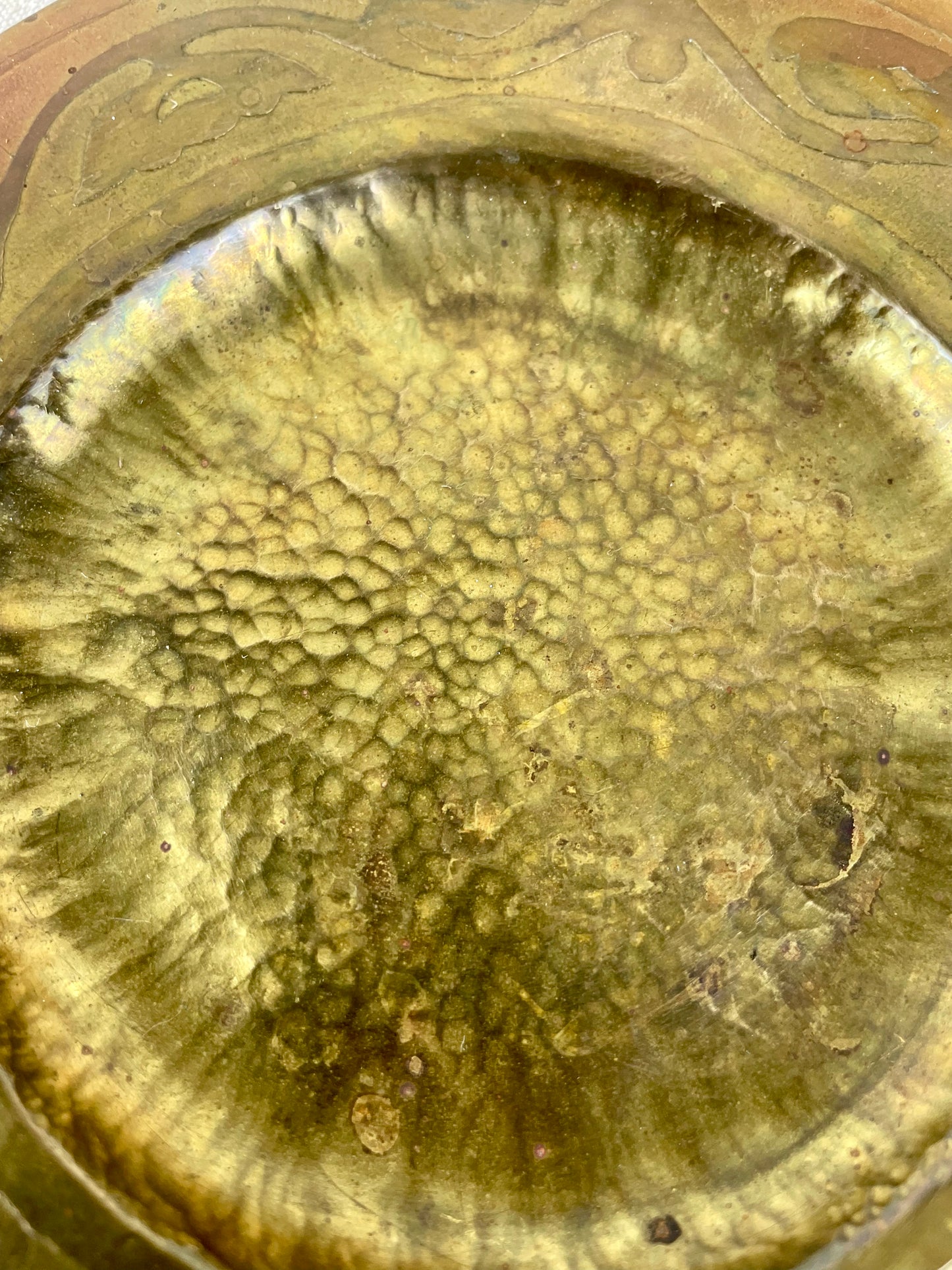 Vintage Hammer Brass Trinket Tray