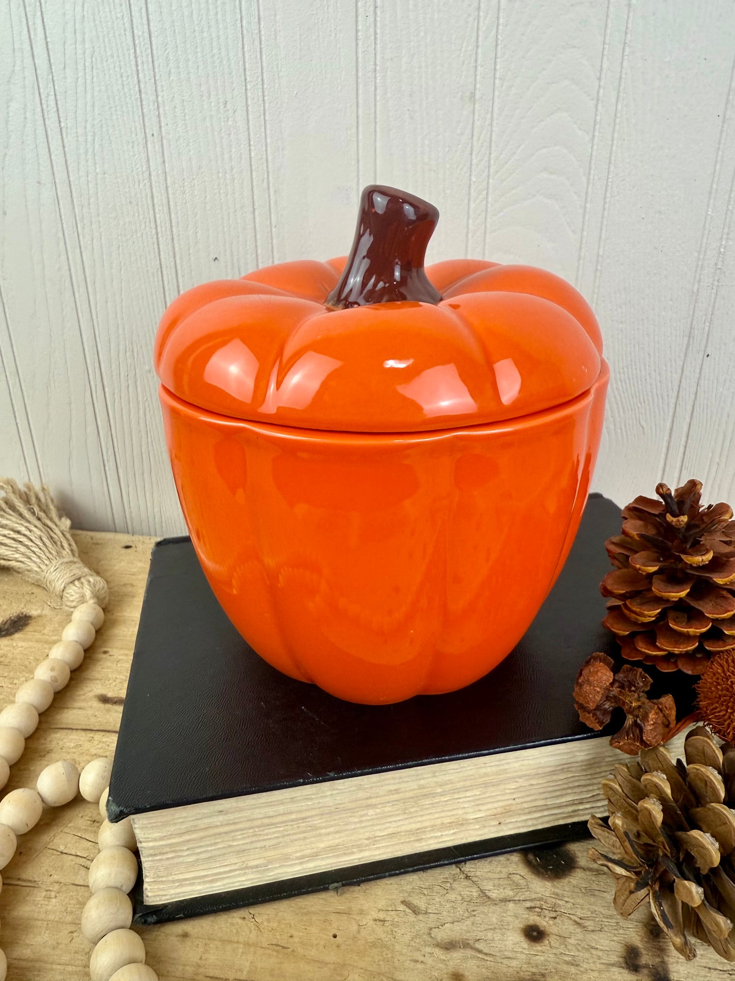 Retro Ceramic Jack-O-Lantern Canister