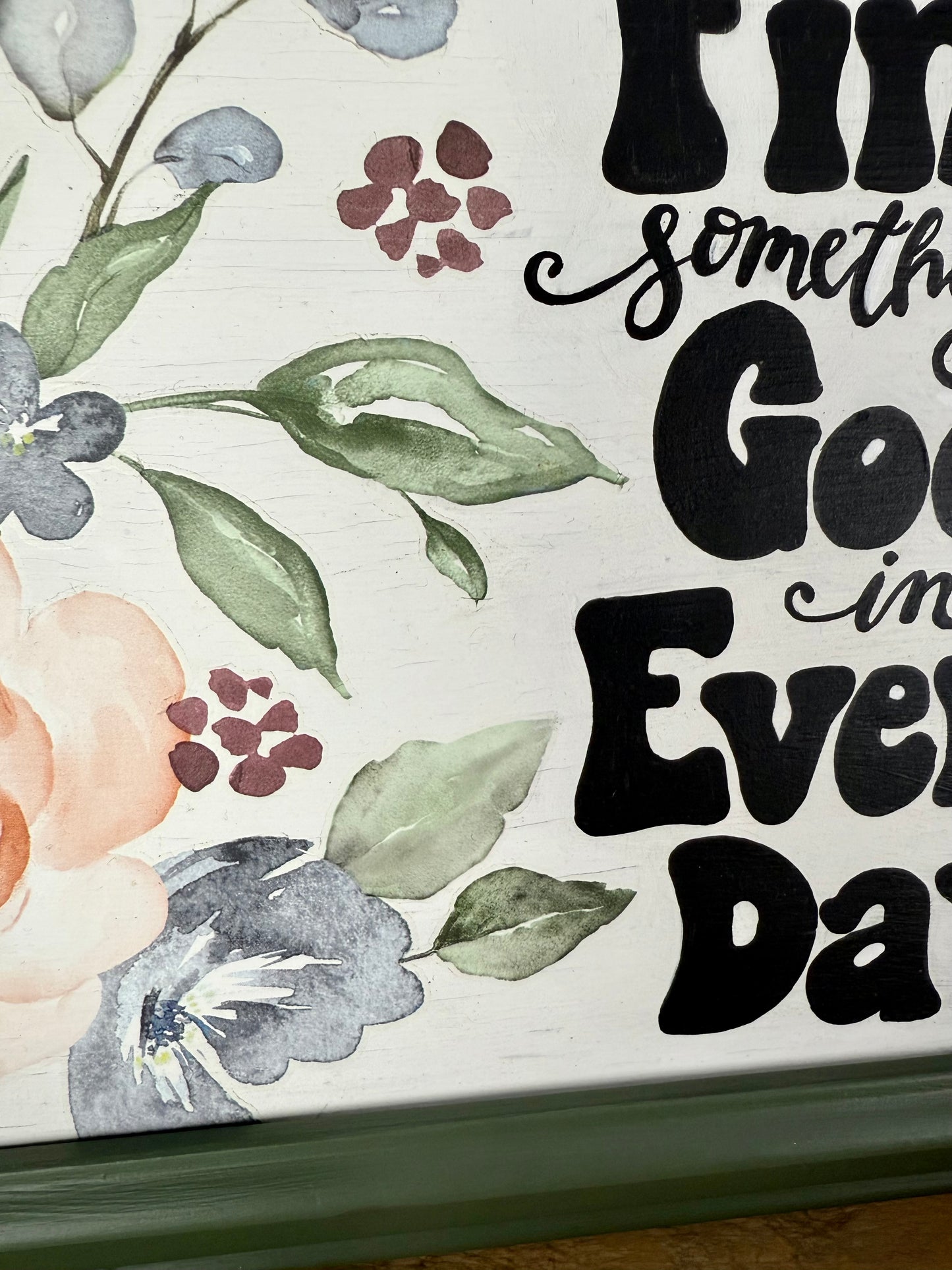 Handmade Upcycled Picture Frame Wall Art- “Find Something Good in Every Day”
