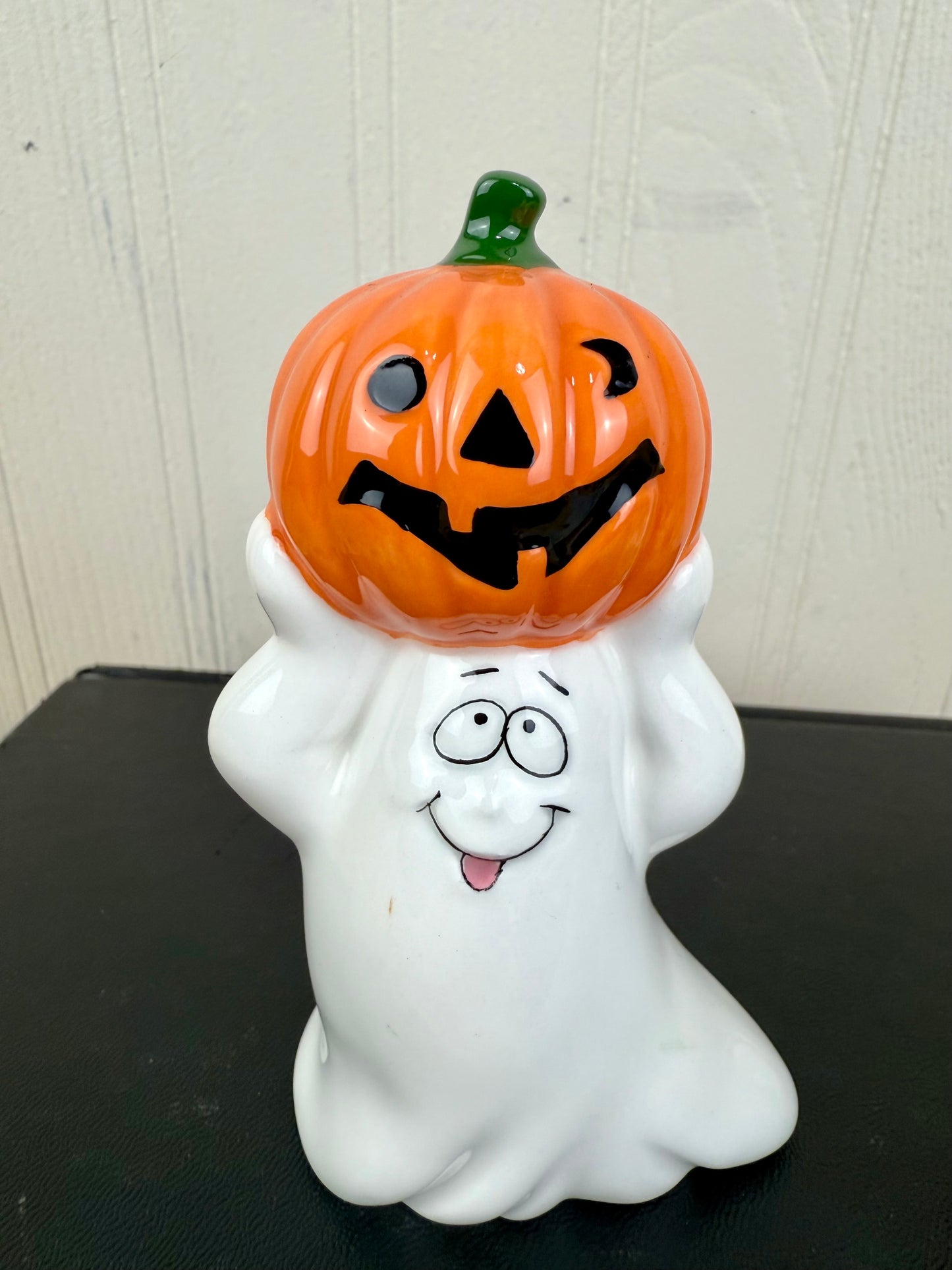 Vintage Ceramic Ghost With Pumpkin