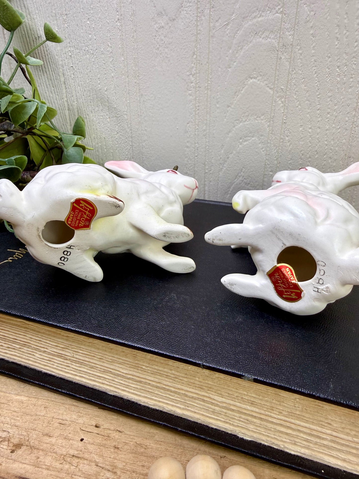 Vintage Lefton Porcelain Bunny Set