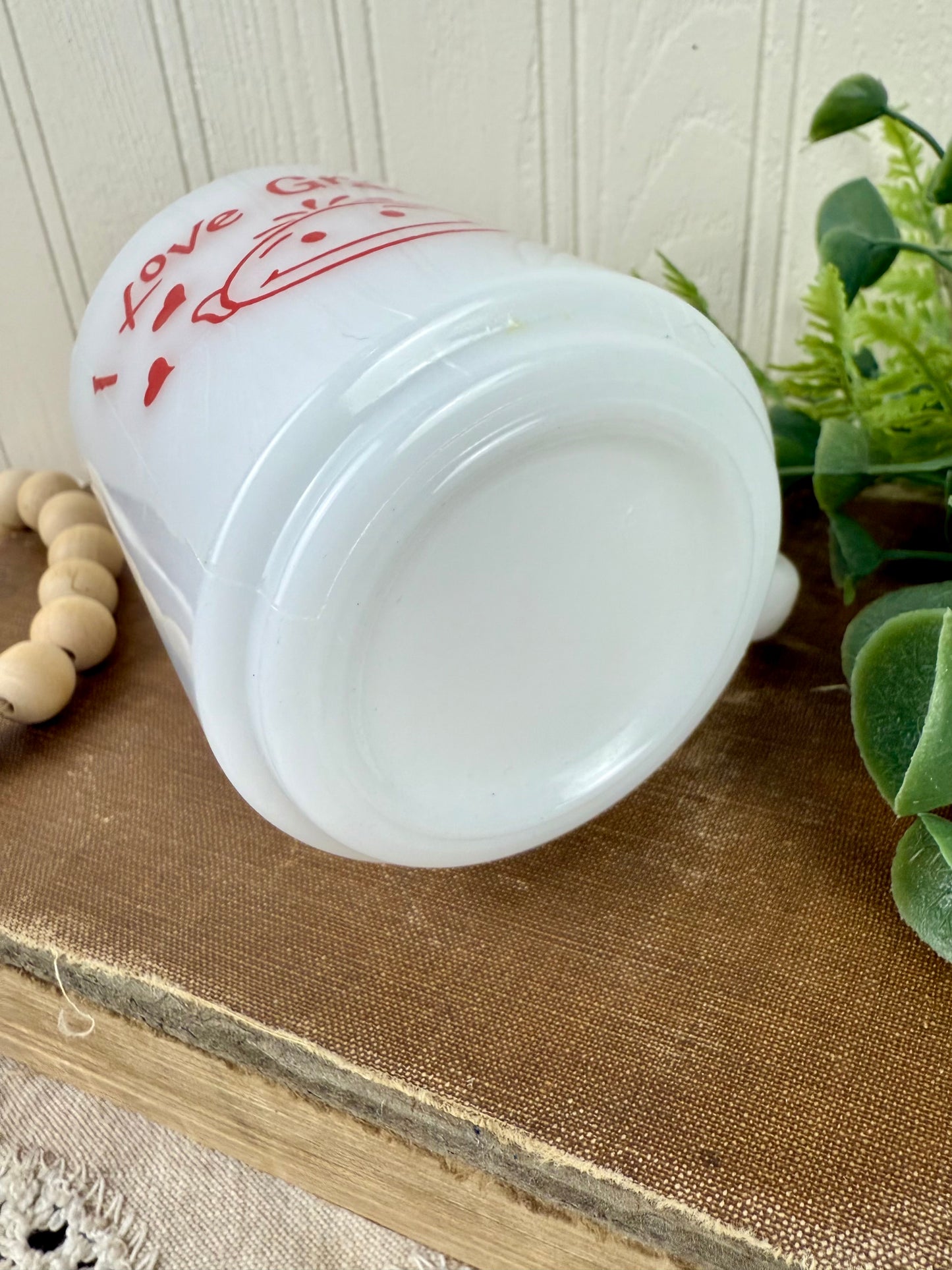Vintage Milk Glass “I Love Grandma” Mug