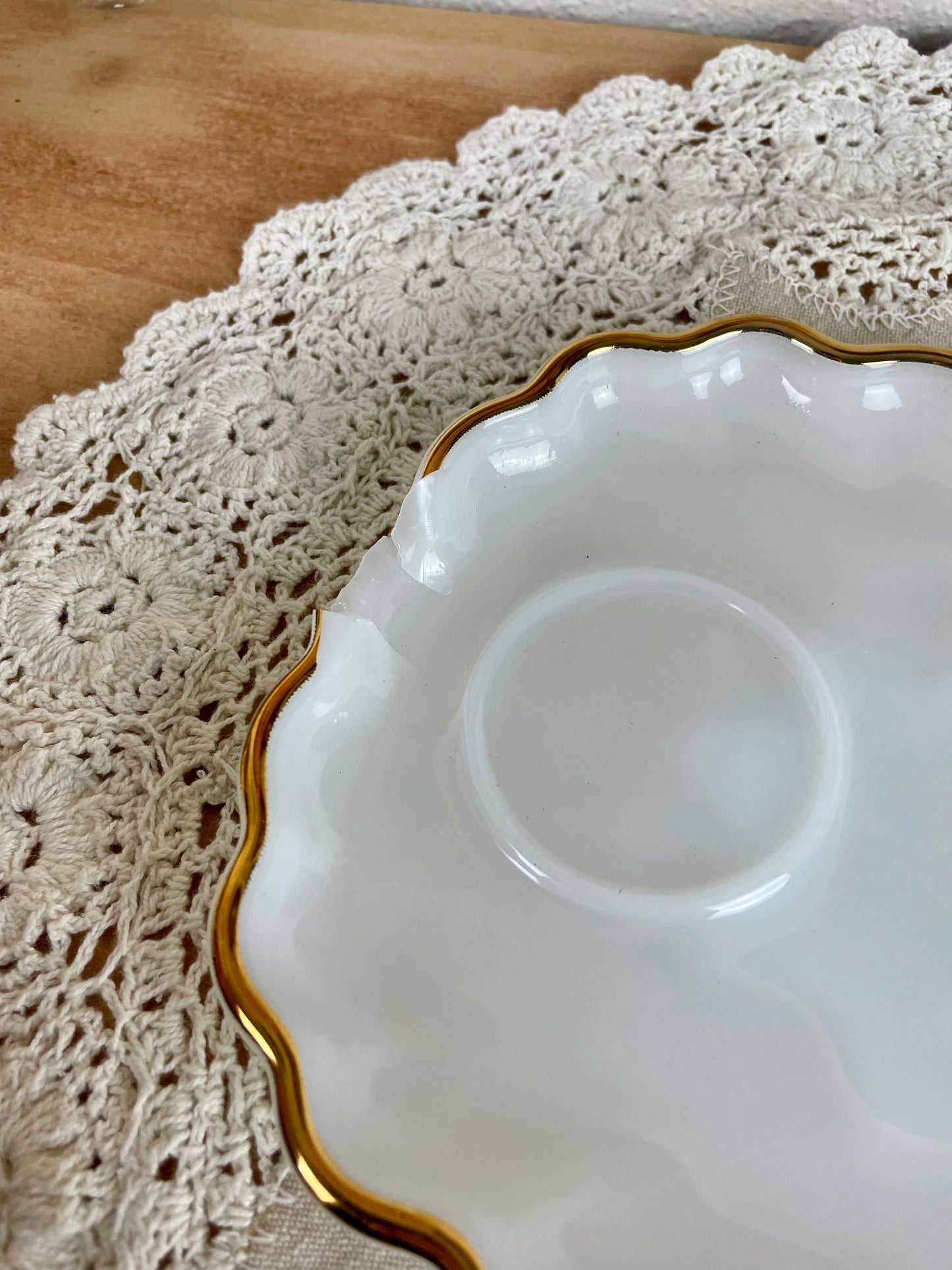 Vintage Anchor Hocking White Milk Glass 8-Piece Snack Set