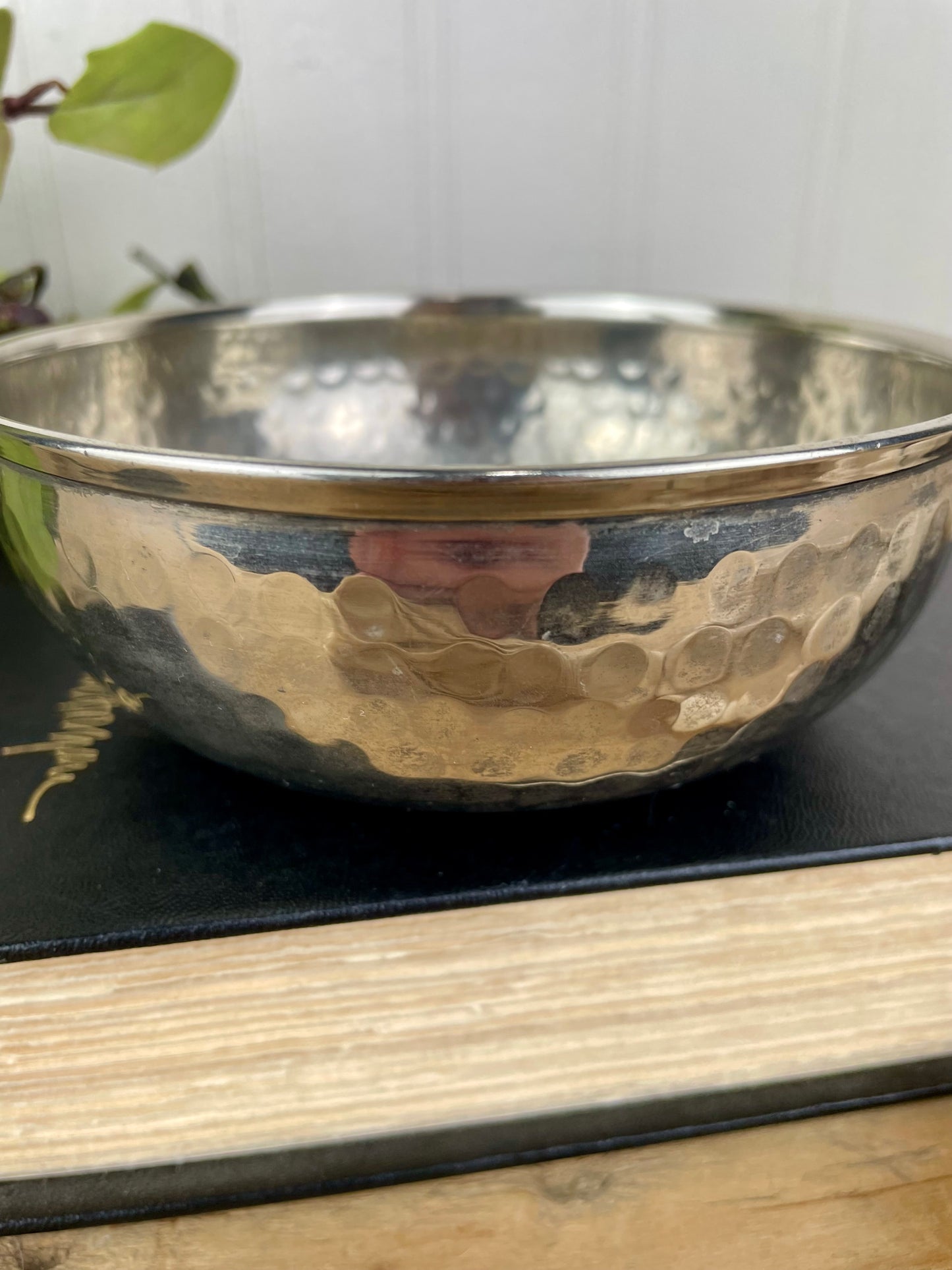 Vintage Hammered Metal Trinket Bowl