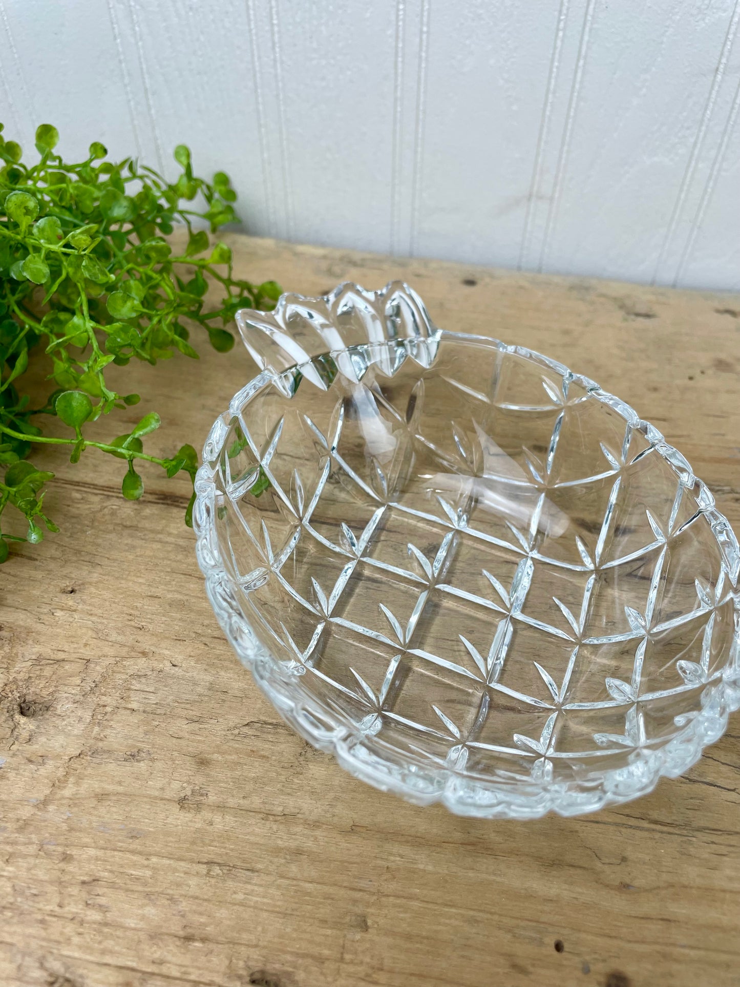 Vintage Clear Glass Pineapple Trinket Dish