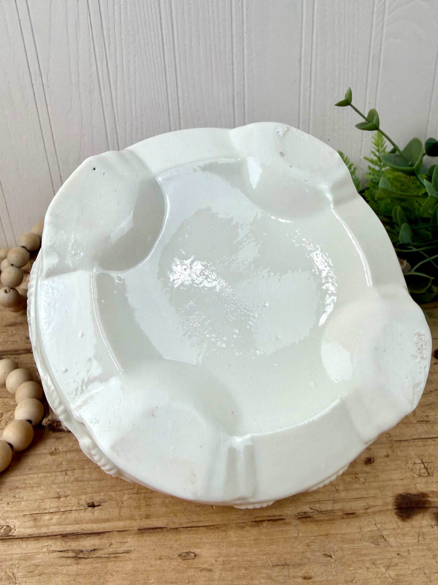 Vintage Ceramic Footed Planter Bowl with Roses