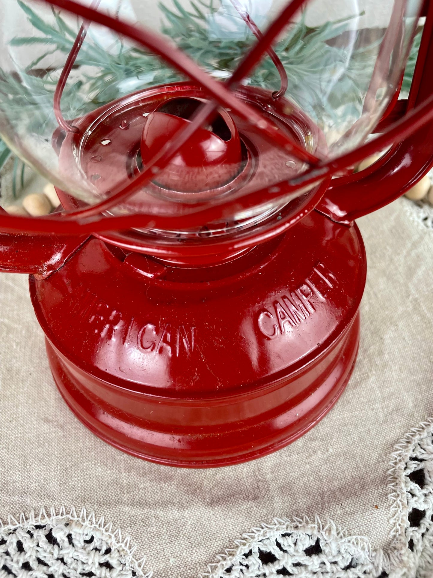 Vintage American Camper Red Kerosene Lantern
