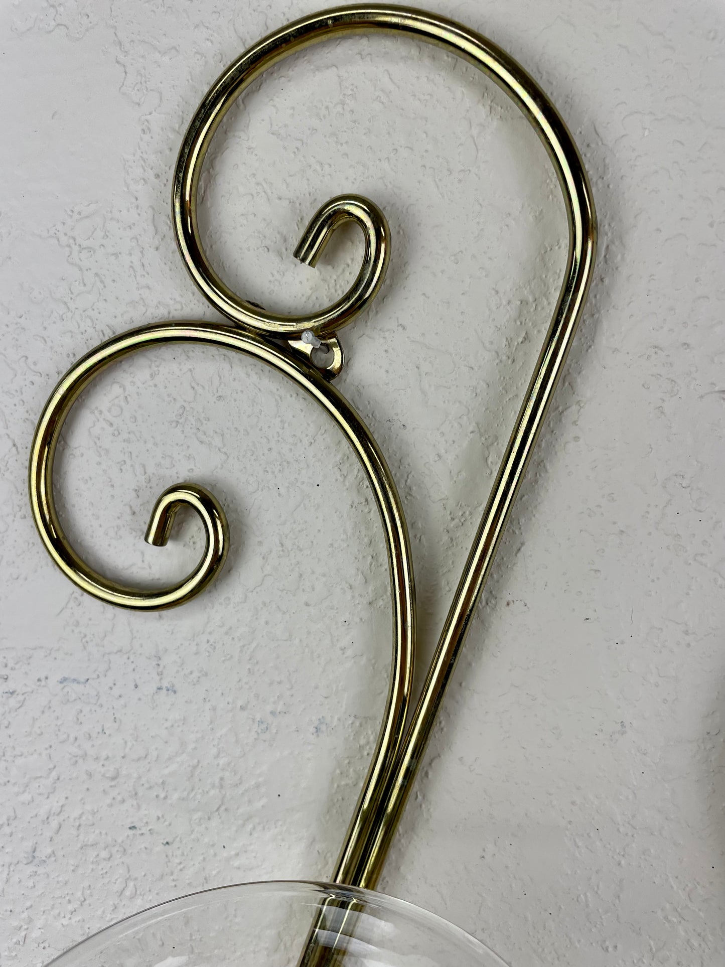 Vintage Home Interiors Brass Candle Sconce Set