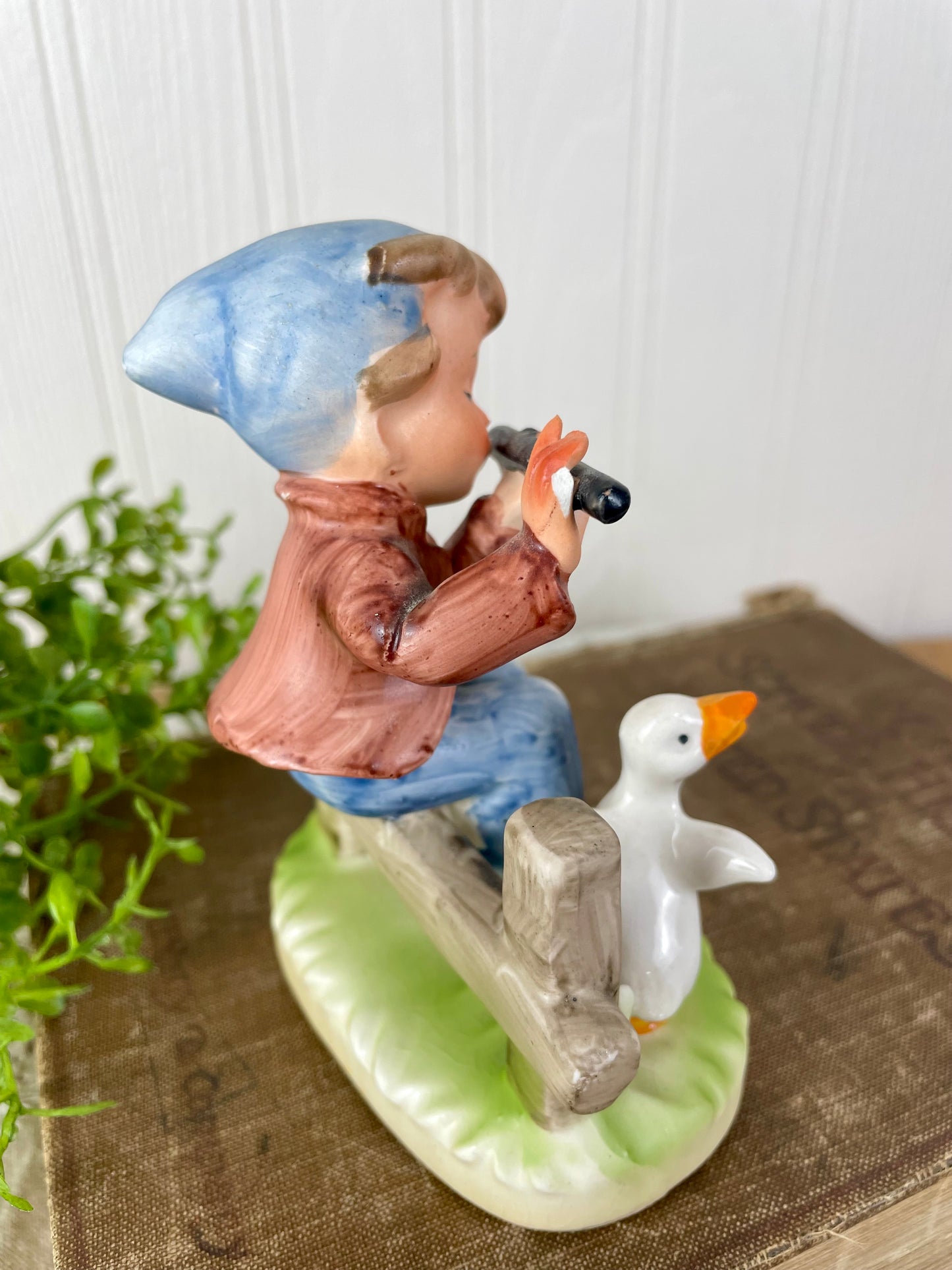 Vintage Napcoware Boy & Duck Ceramic Figurine
