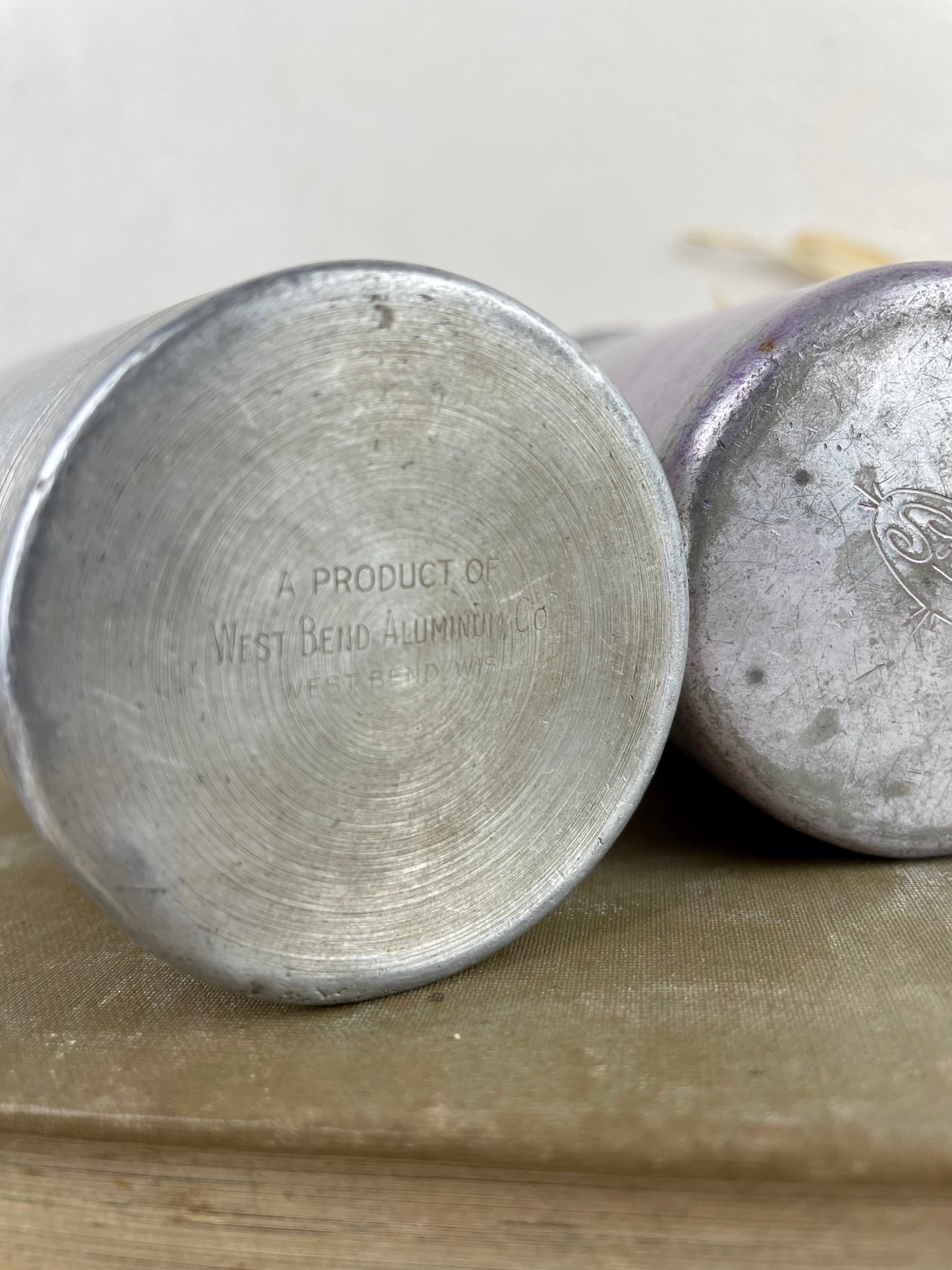 Vintage Aluminum Cup Set of 2