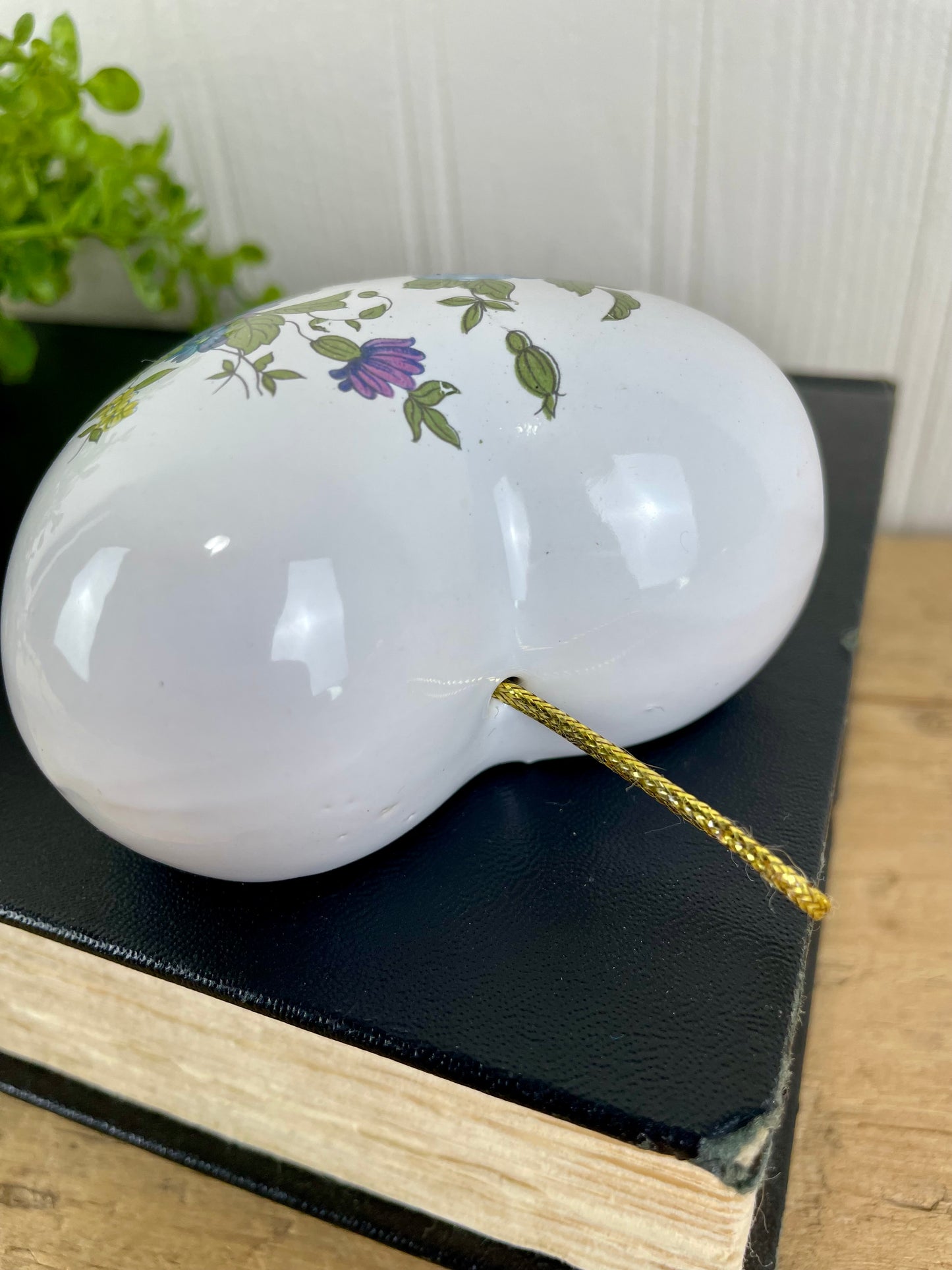 Vintage Ceramic Heart Potpourri Pomander with Hanger