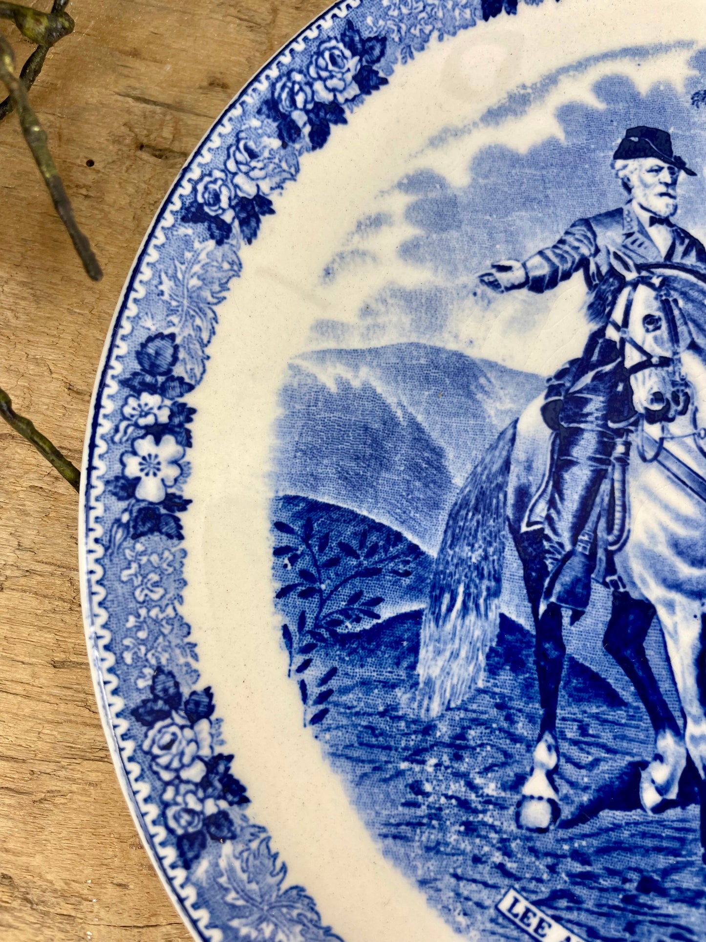 Vintage Blue & White Staffordshire England Collectors Plate