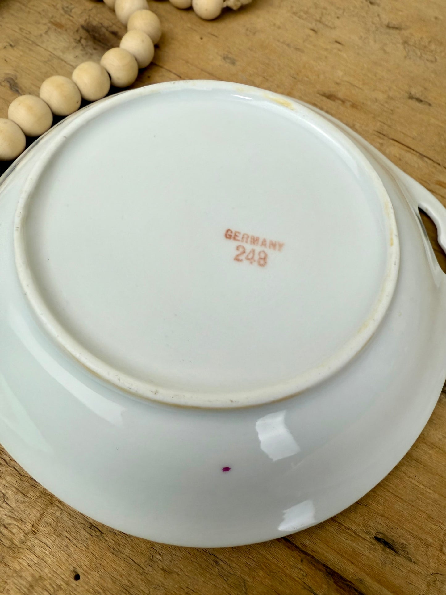 Vintage German Porcelain Dish with Floral Details