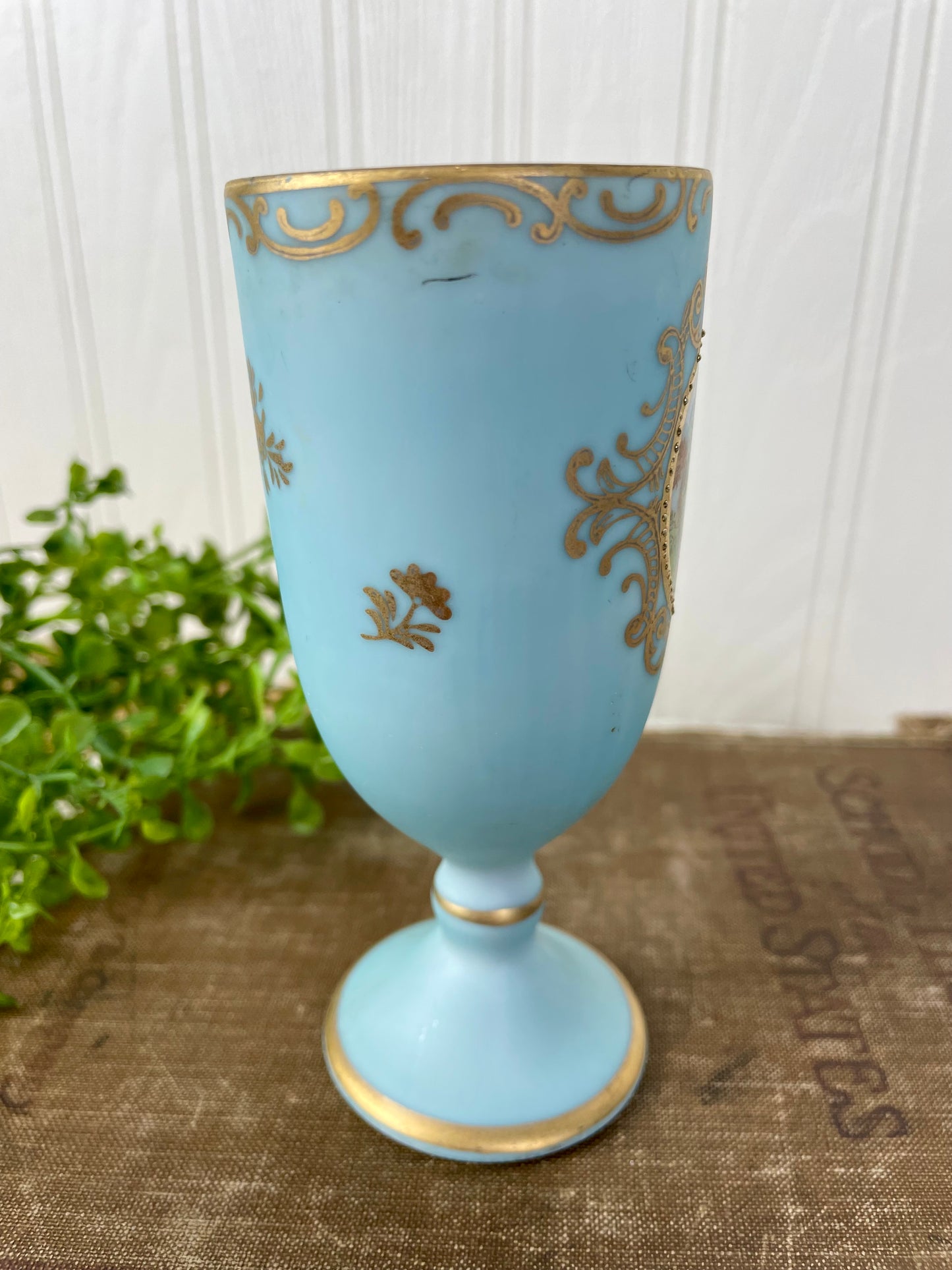 Vintage Lefton Pedestal Teacup with Victorian Couple