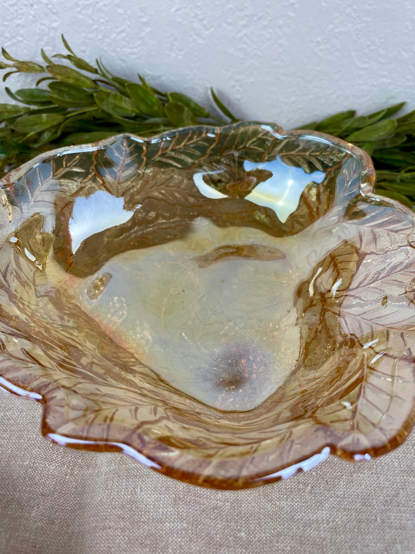 Vintage Indiana Glass Co. Marigold Carnival Glass Loganberry Candy Dish
