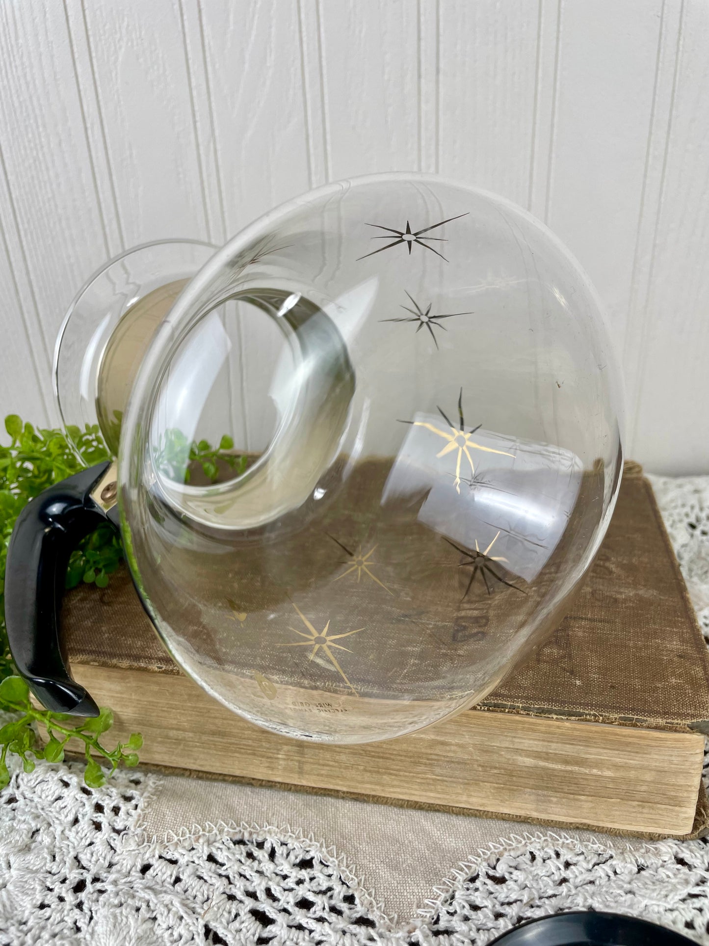 Vintage Corning Mid-Century Atomic Starburst Glass Coffee Carafe