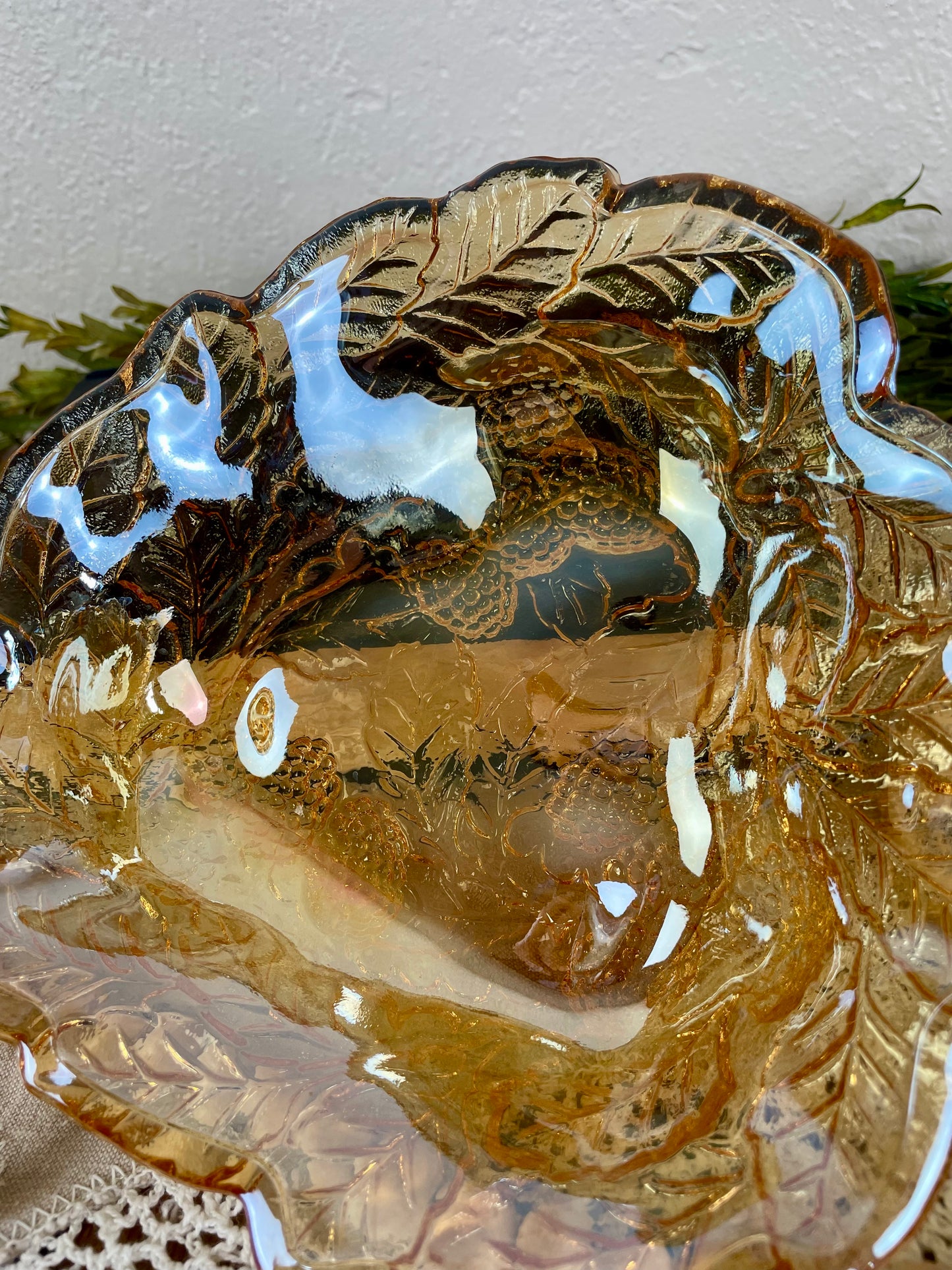 Vintage Indiana Glass Co. Marigold Carnival Glass Loganberry Candy Dish