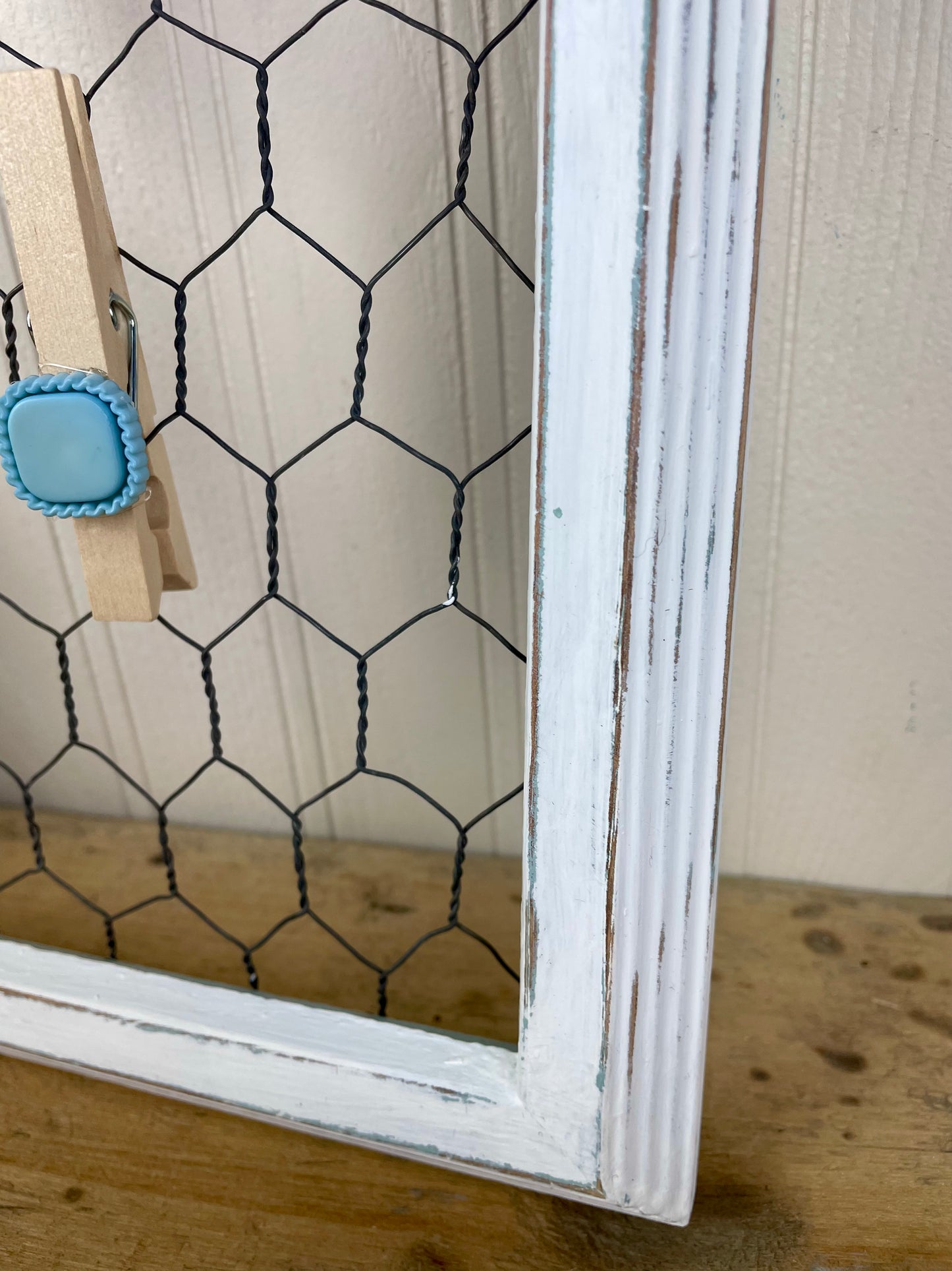Upcycled Picture Frame Hanger with Handmade Flower