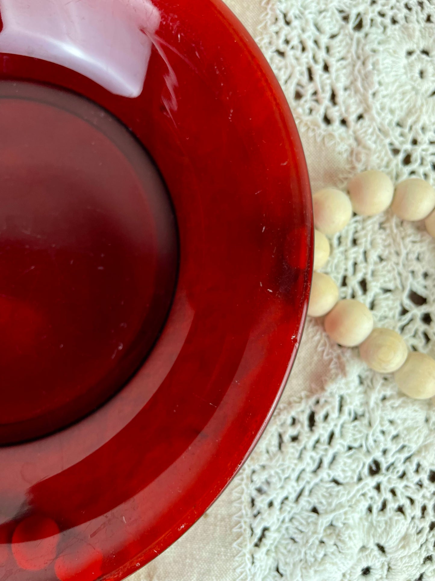 Vintage Anchor Hocking Ruby Red Soup Bowl