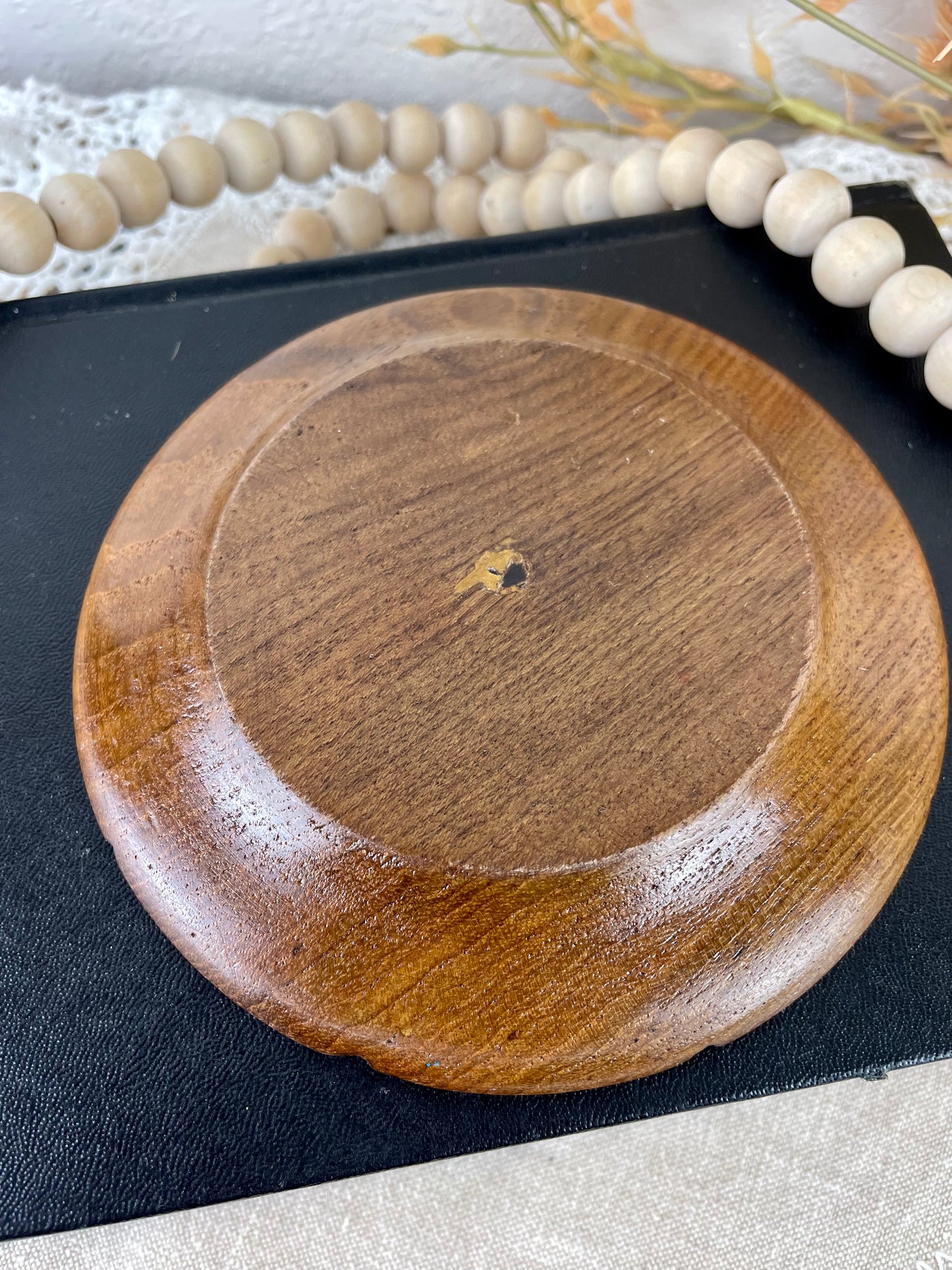 Vintage Carved Wood Flower