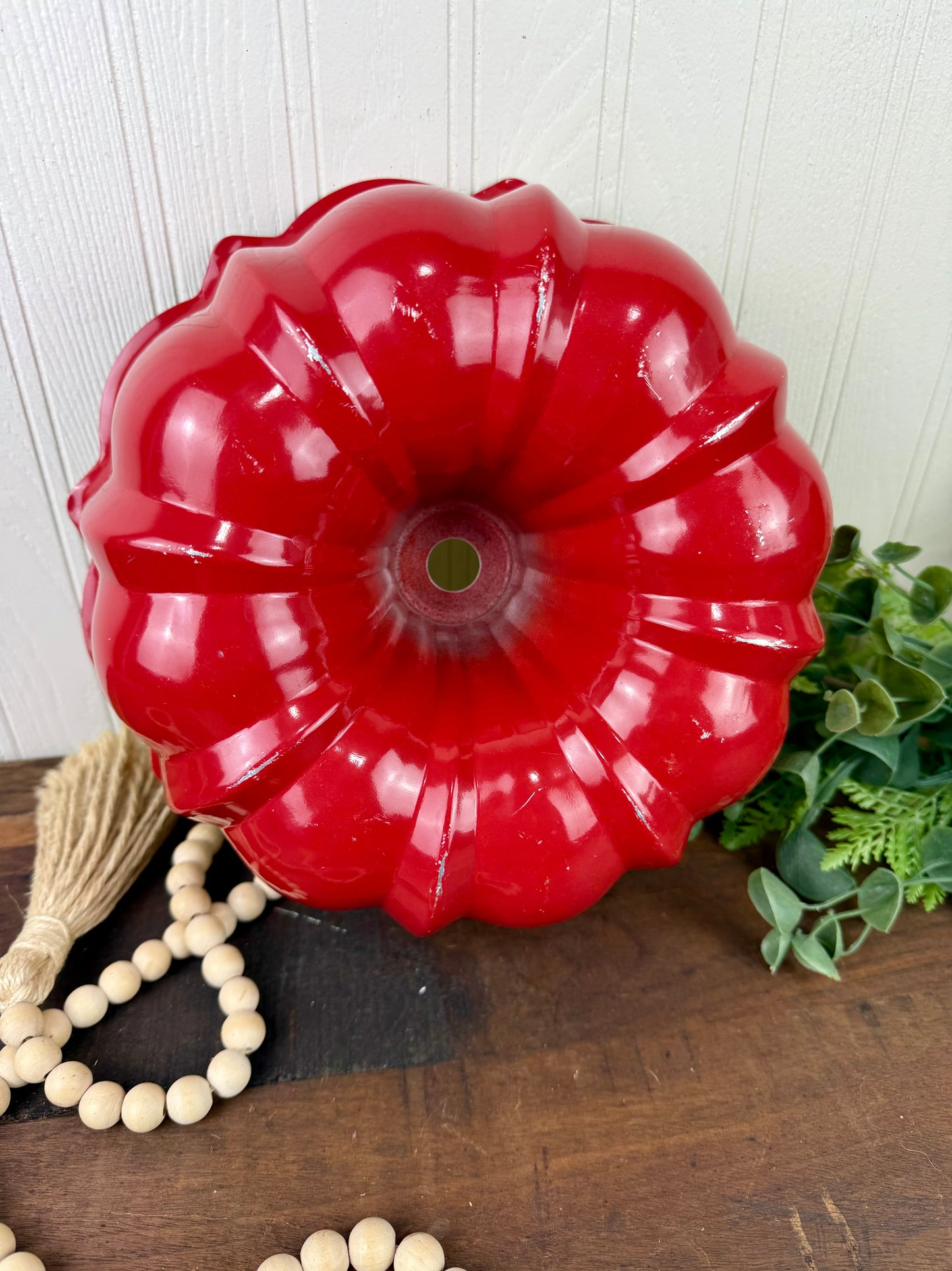 Vintage Nordic Ware Red & White Aluminum Bundt Pan