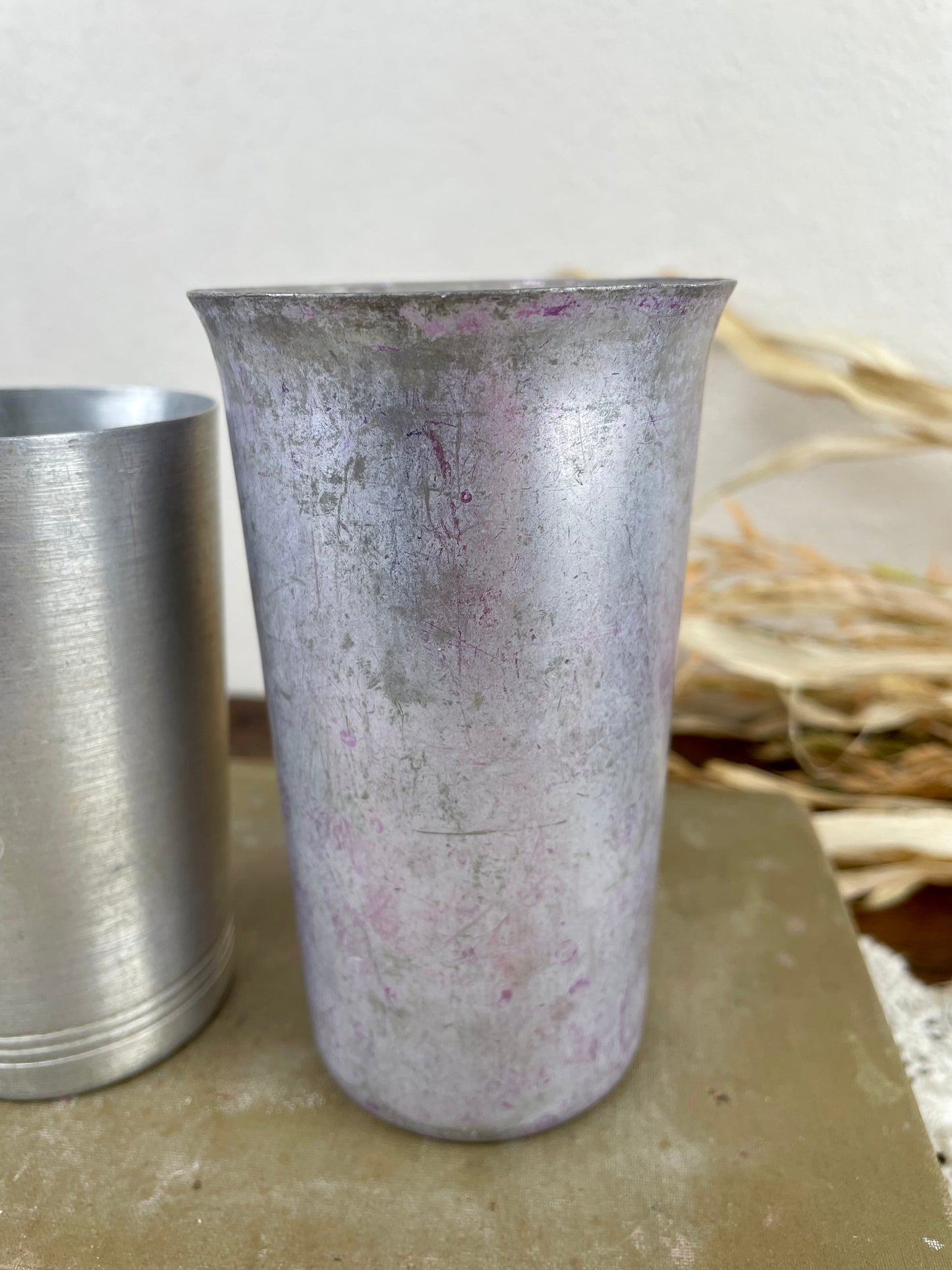 Vintage Aluminum Cup Set of 2