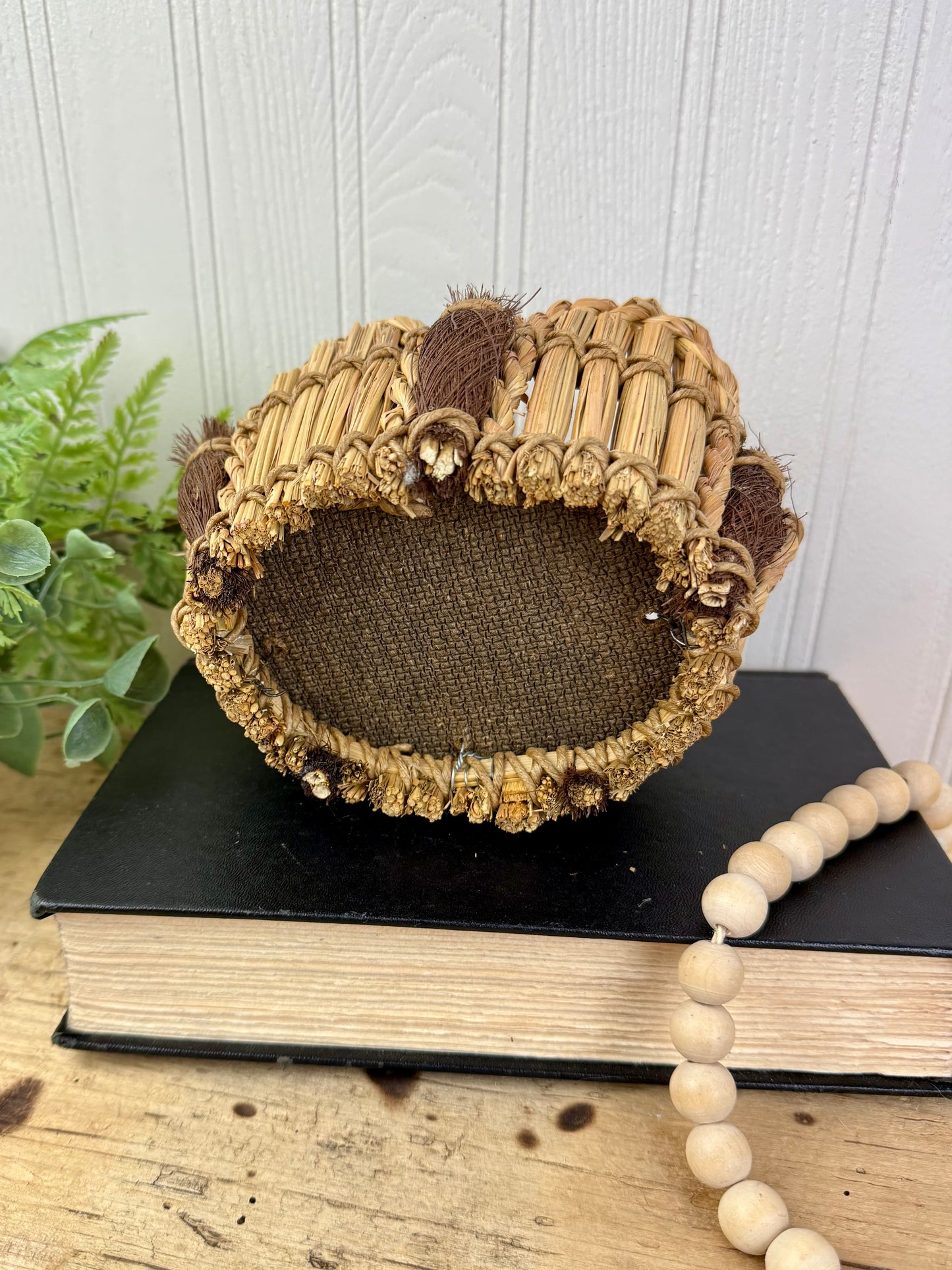 Vintage Handmade Small Basket with Scalloped Rim
