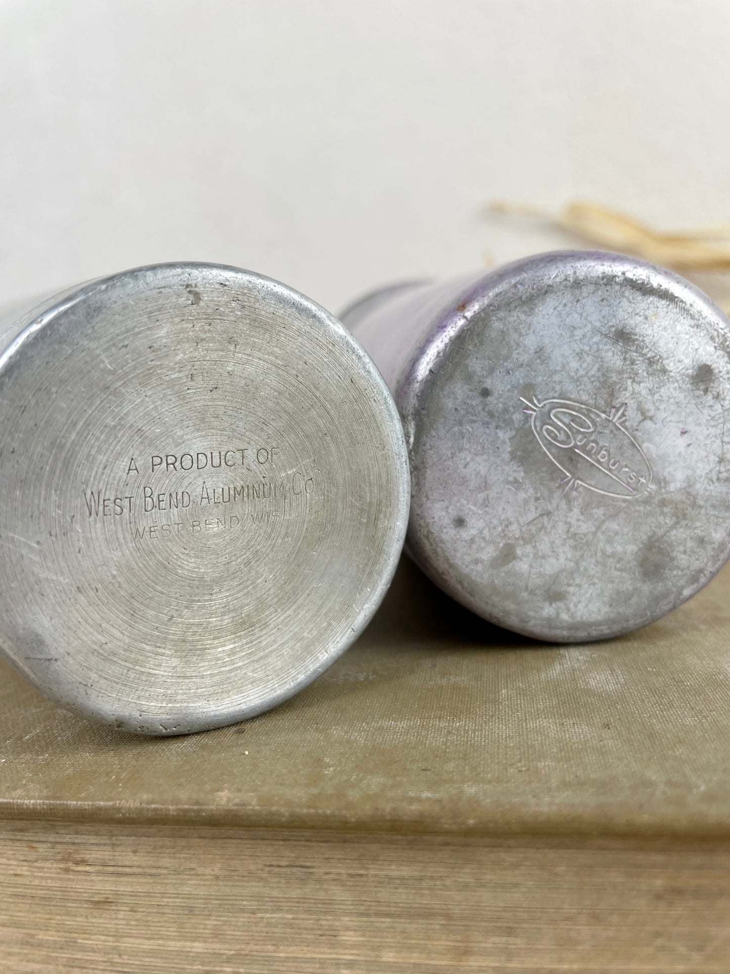 Vintage Aluminum Cup Set of 2
