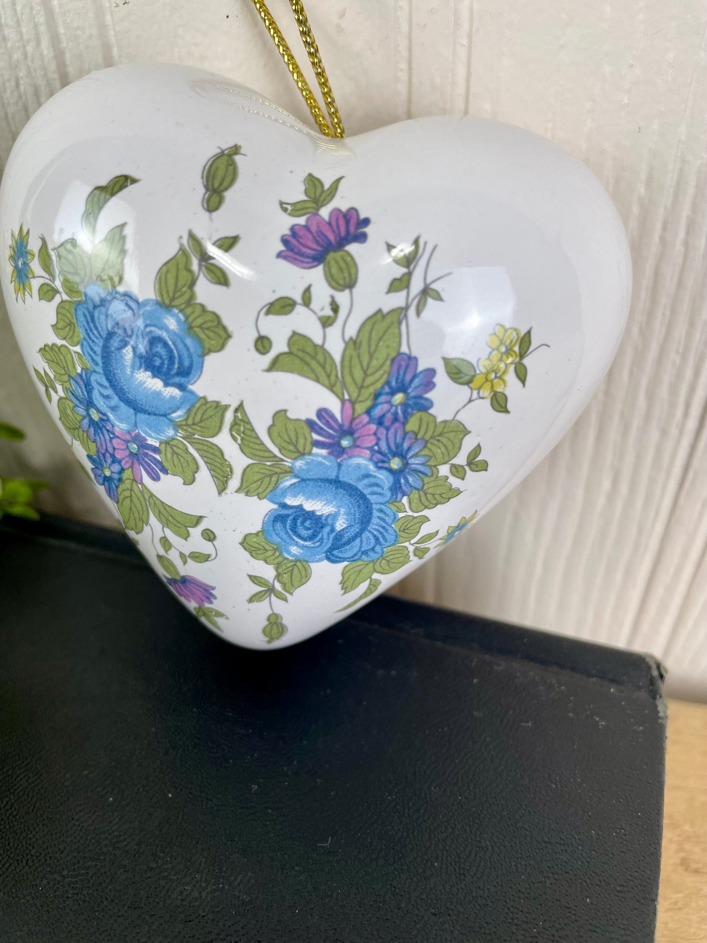 Vintage Ceramic Heart Potpourri Pomander with Hanger