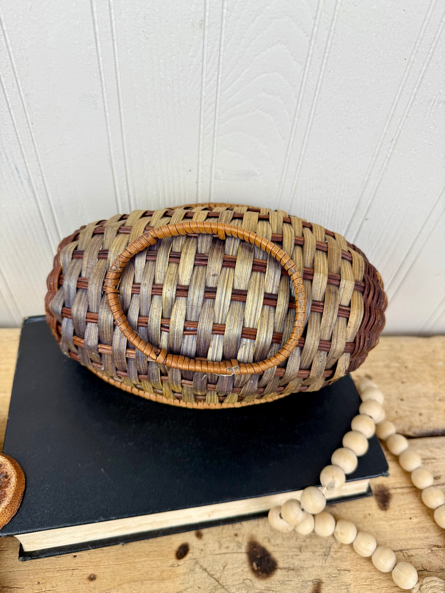 Vintage Mid-Century Wicker Duck Basket