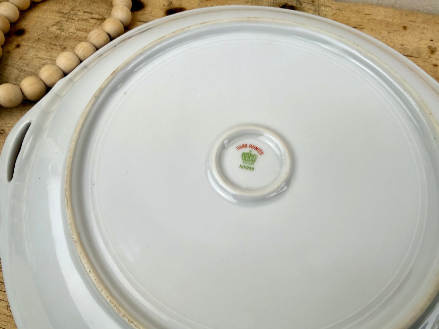 Antique Nippon Porcelain Plate with Hand Painted Florals