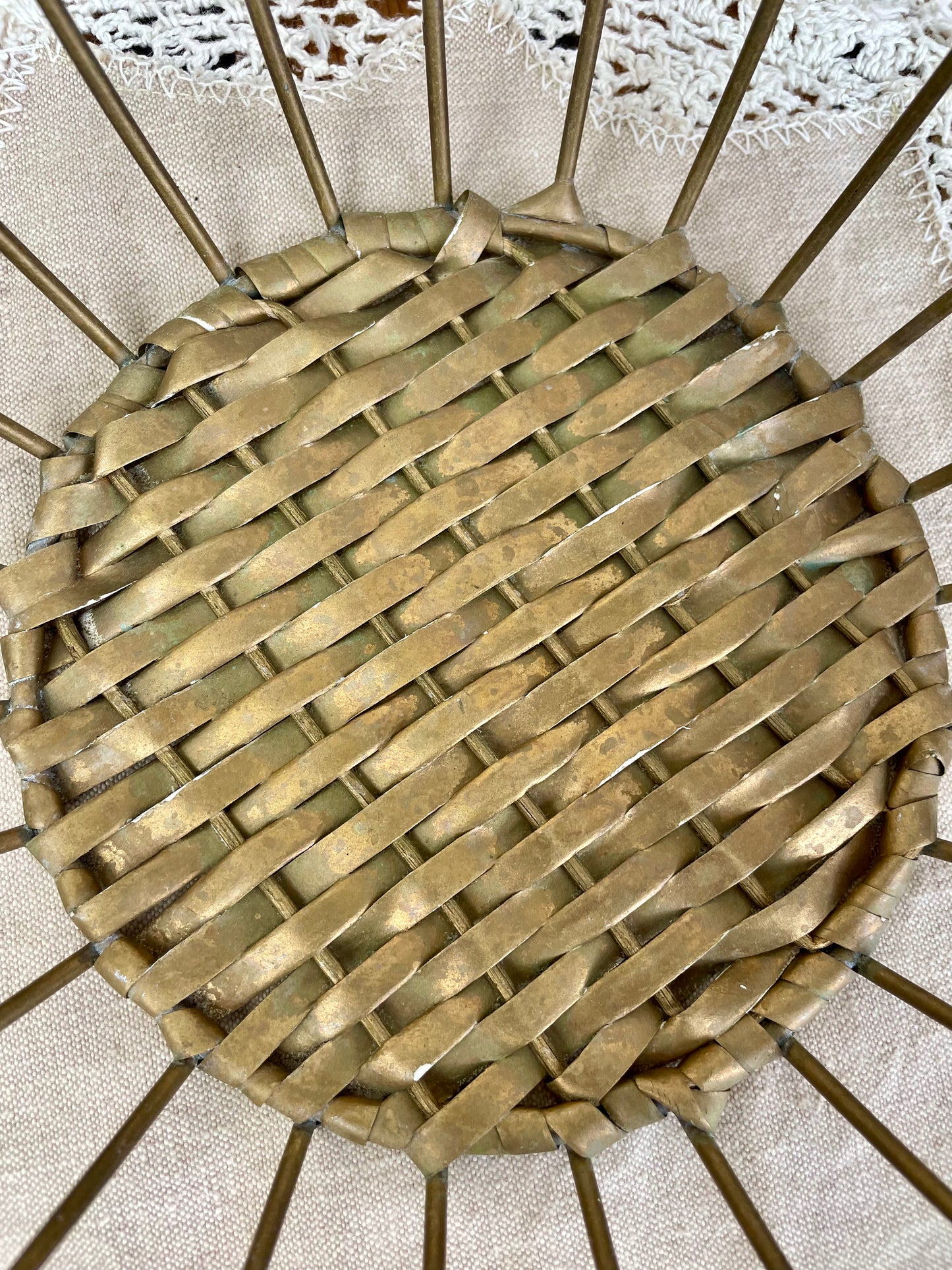 Vintage Gold Metal Basket