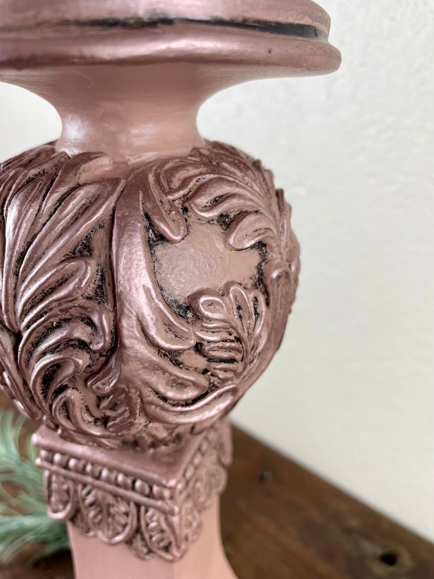 Hand Painted Pink Candlestick Set