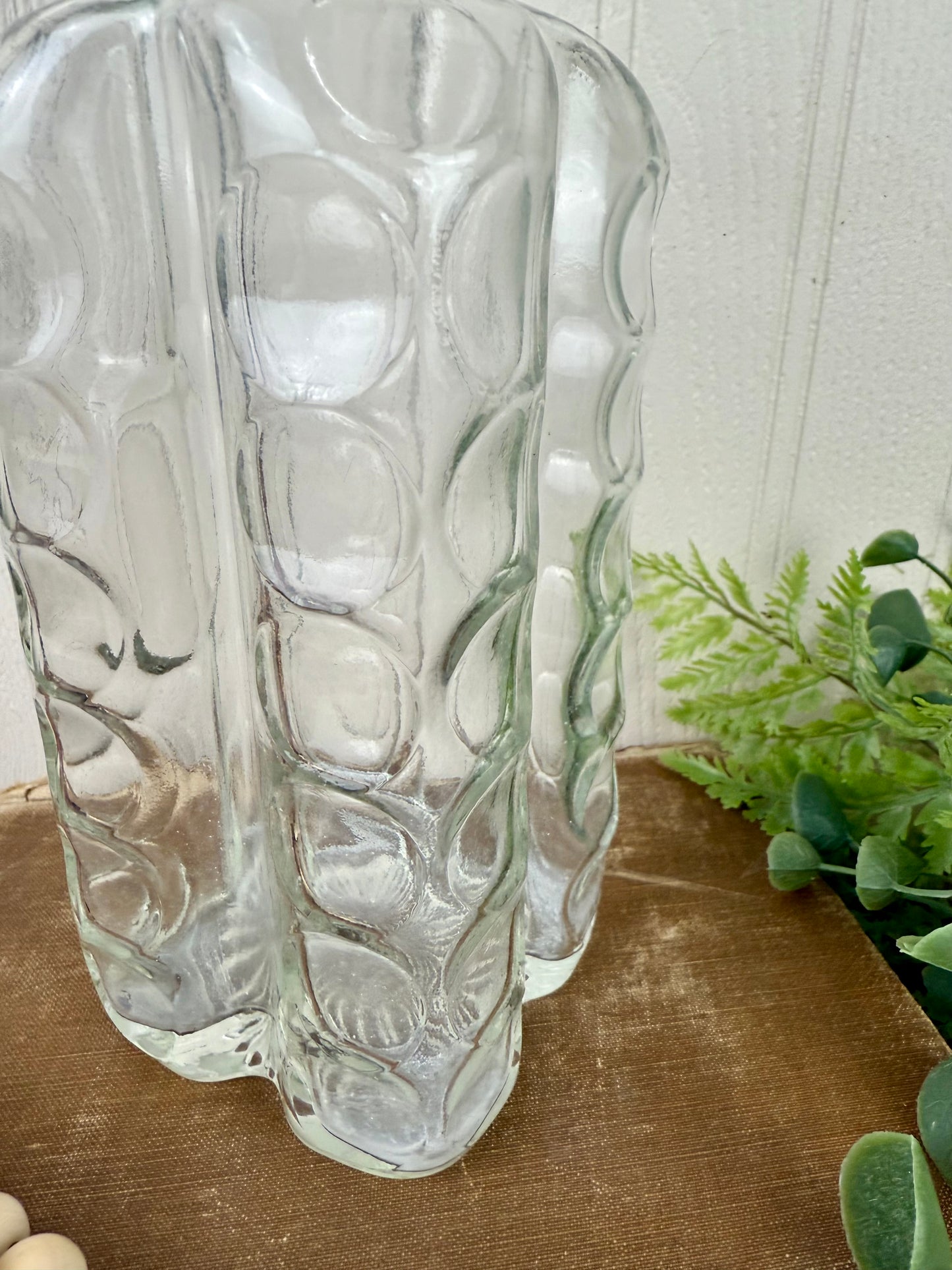 Vintage Glass Thumbprint Patterned Decanter