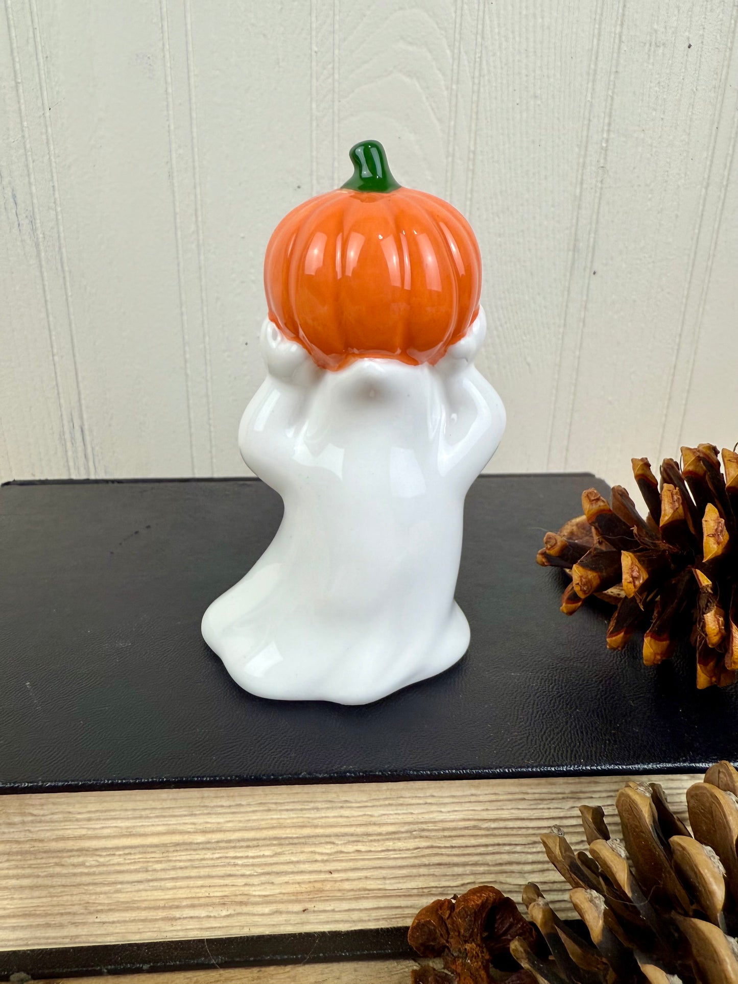Vintage Ceramic Ghost With Pumpkin