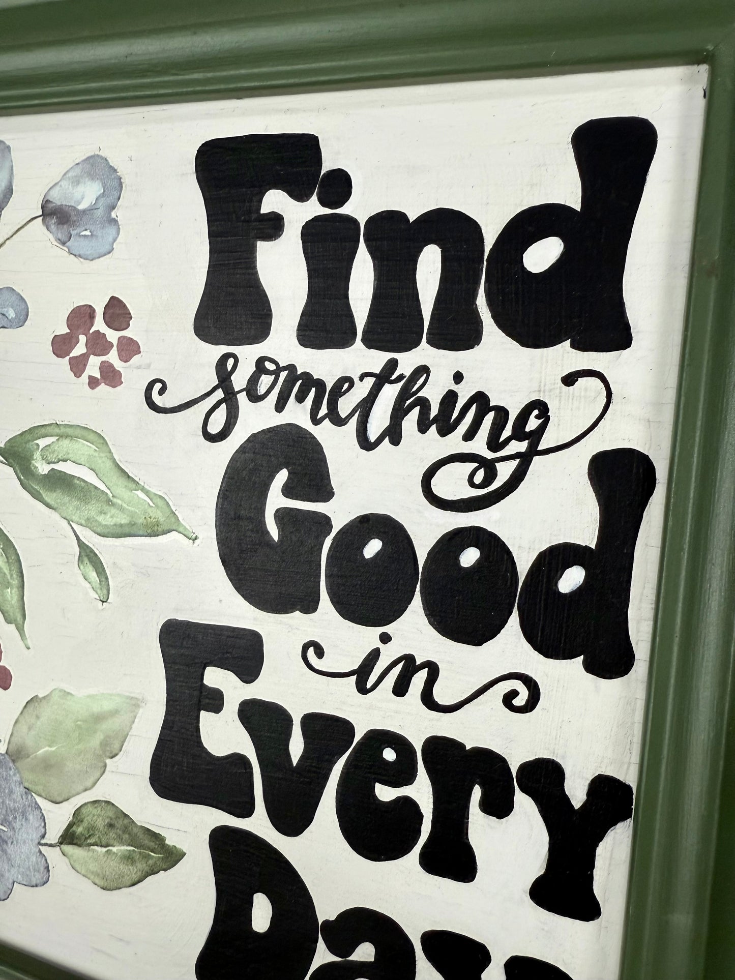 Handmade Upcycled Picture Frame Wall Art- “Find Something Good in Every Day”