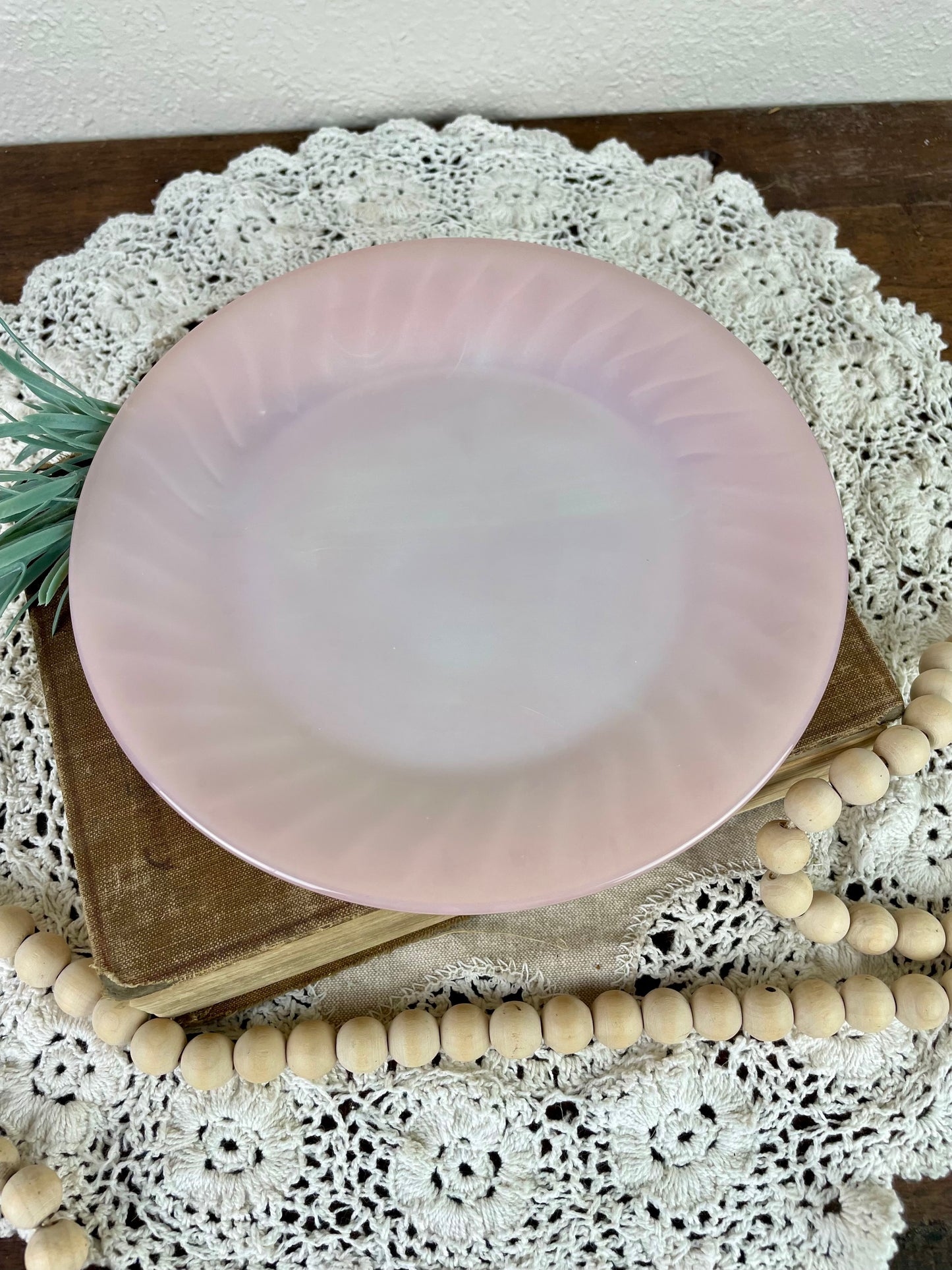 Vintage 1950’s Pink Swirl Patterned Fire King Salad Plate